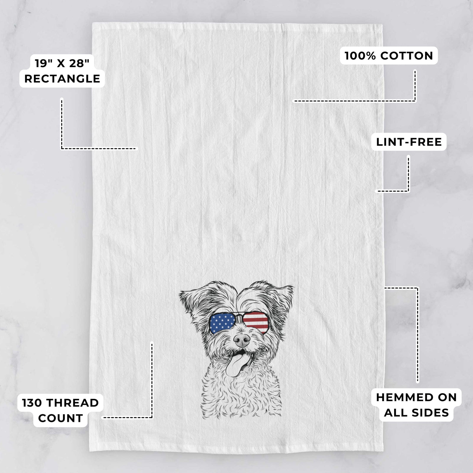 Sweetie the Terrier Mix Tea Towel