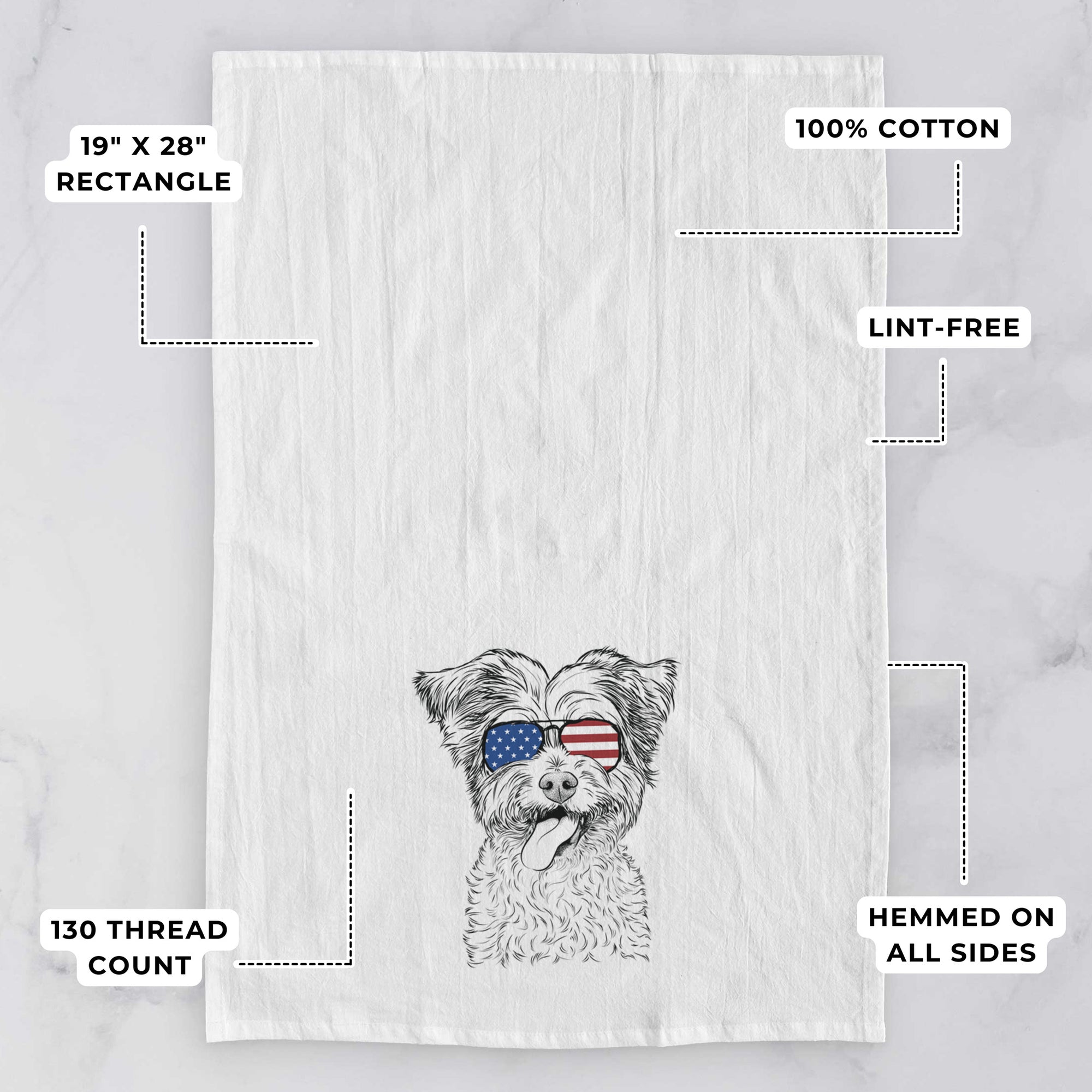 Sweetie the Terrier Mix Tea Towel