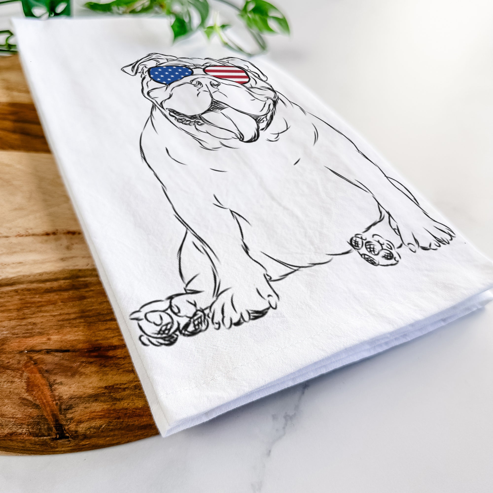 Tank the English Bulldog Tea Towel