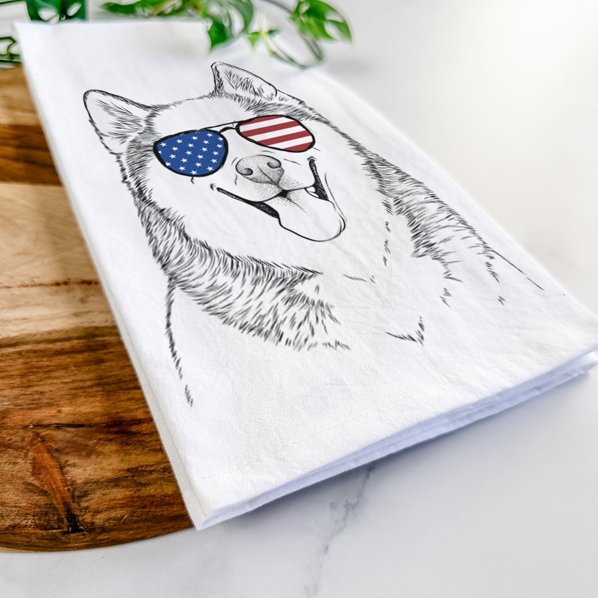 Teak the Siberian Husky Tea Towel