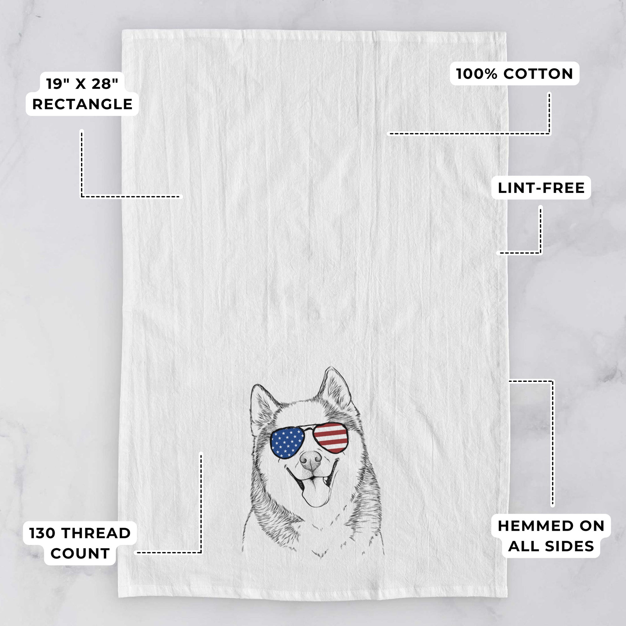 Teak the Siberian Husky Tea Towel