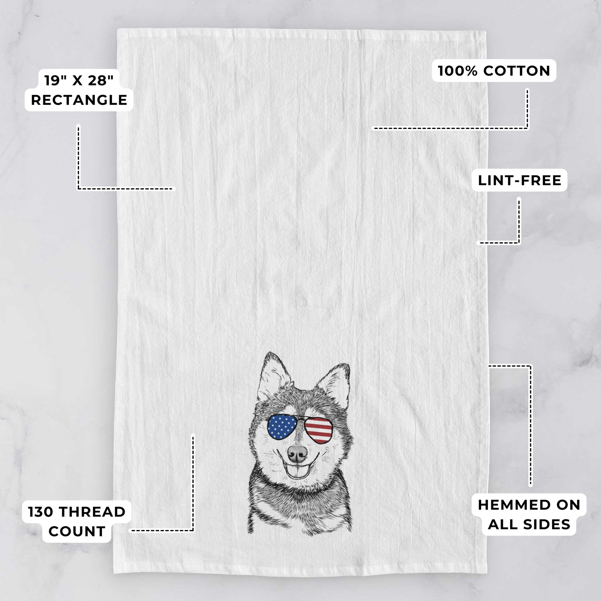 Tellie the Alaskan Klee Kai Tea Towel