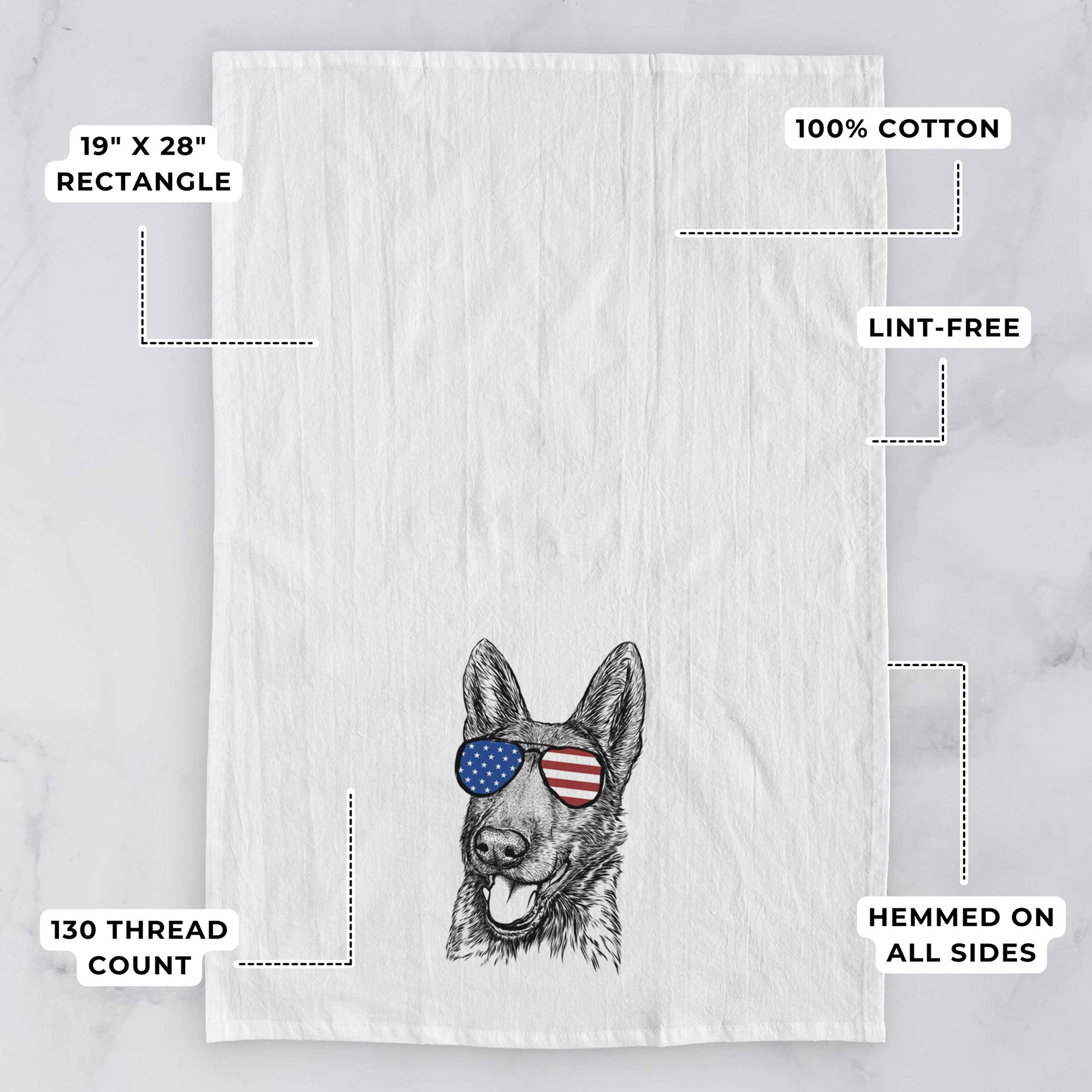 Tena the German Shepherd Tea Towel