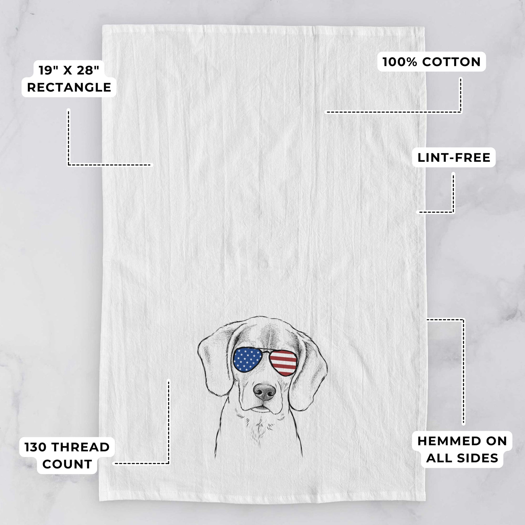 Thea the Beagle Tea Towel