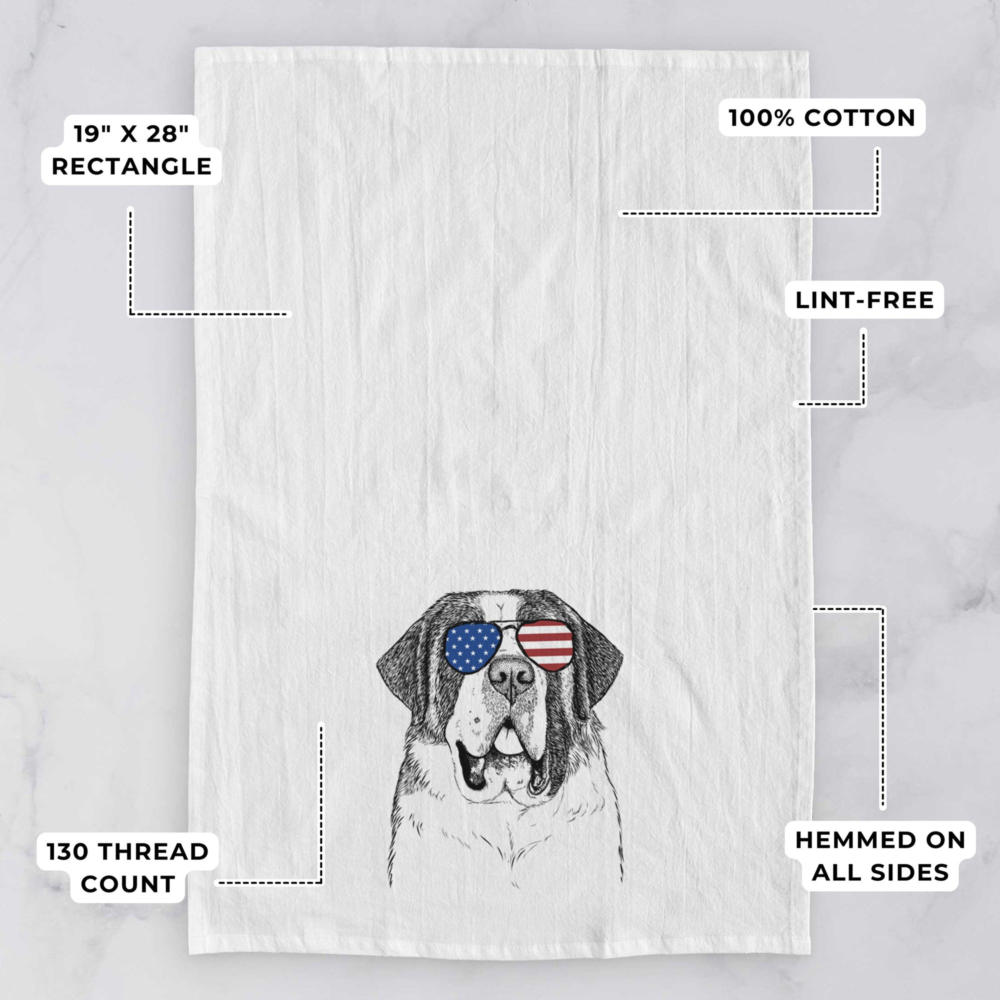 Thor the Saint Bernard Tea Towel