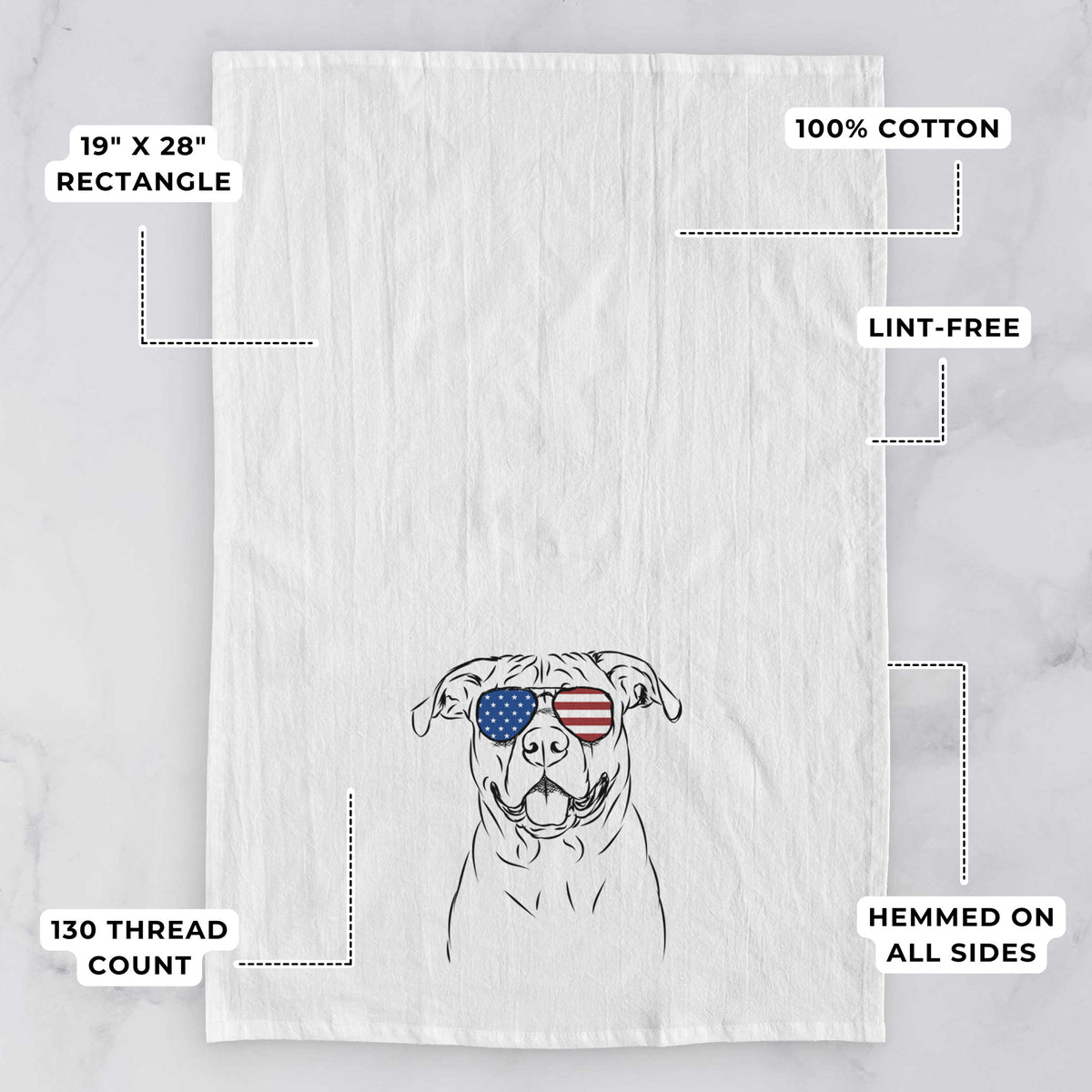 Timmy the Mixed Breed Tea Towel