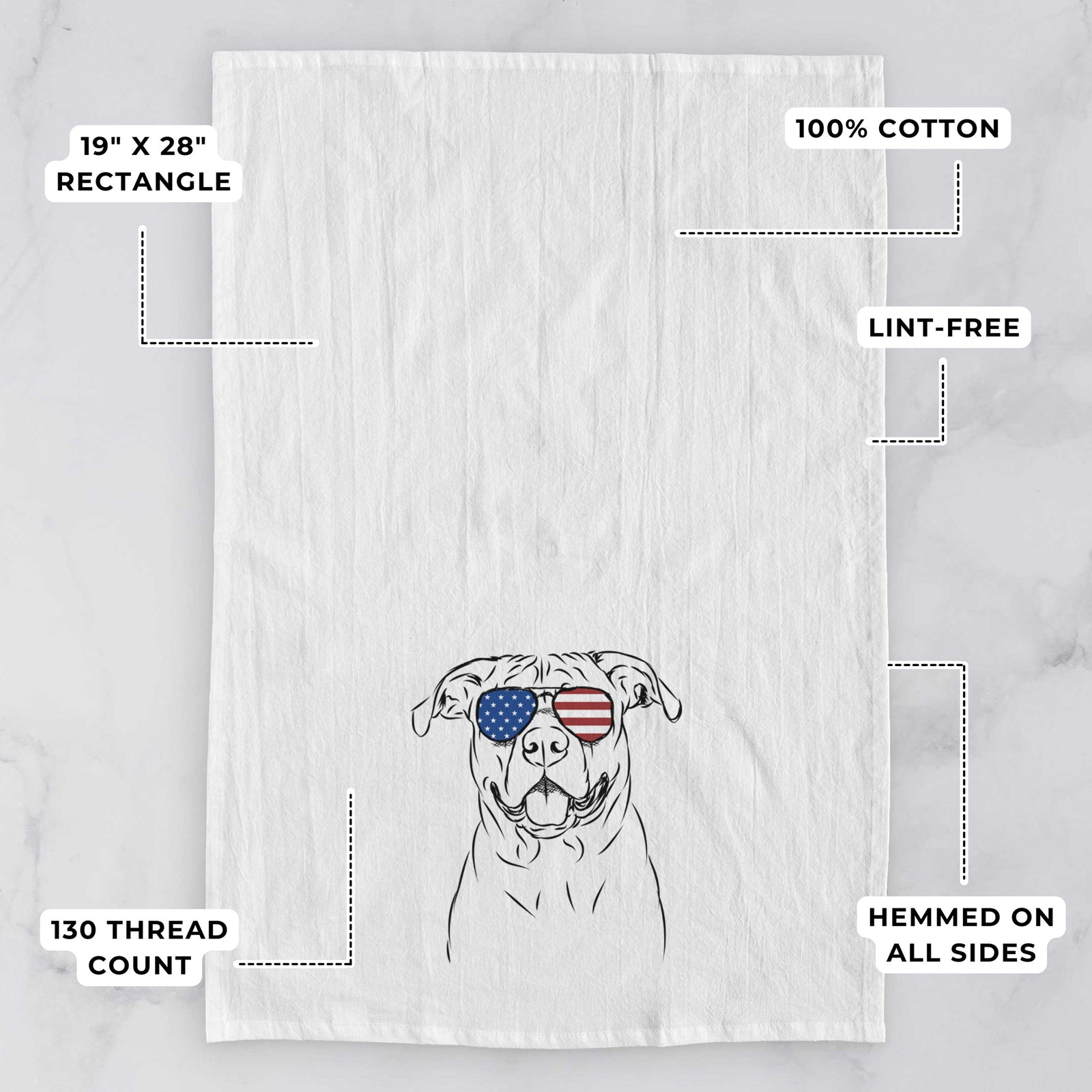 Timmy the Mixed Breed Tea Towel