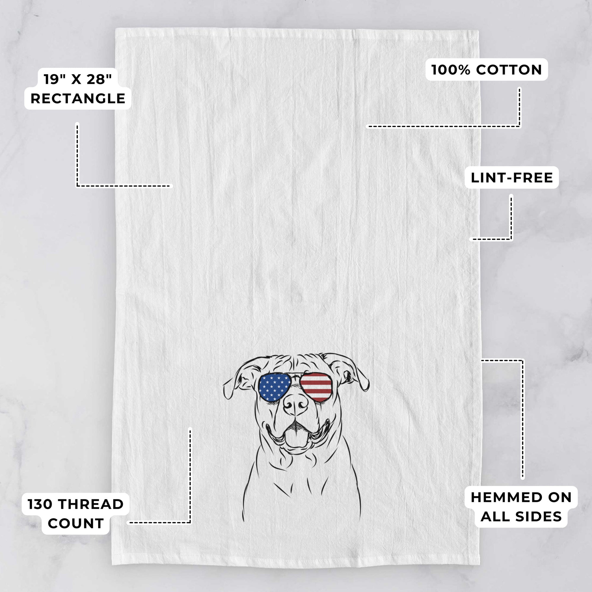 Timmy the Mixed Breed Tea Towel