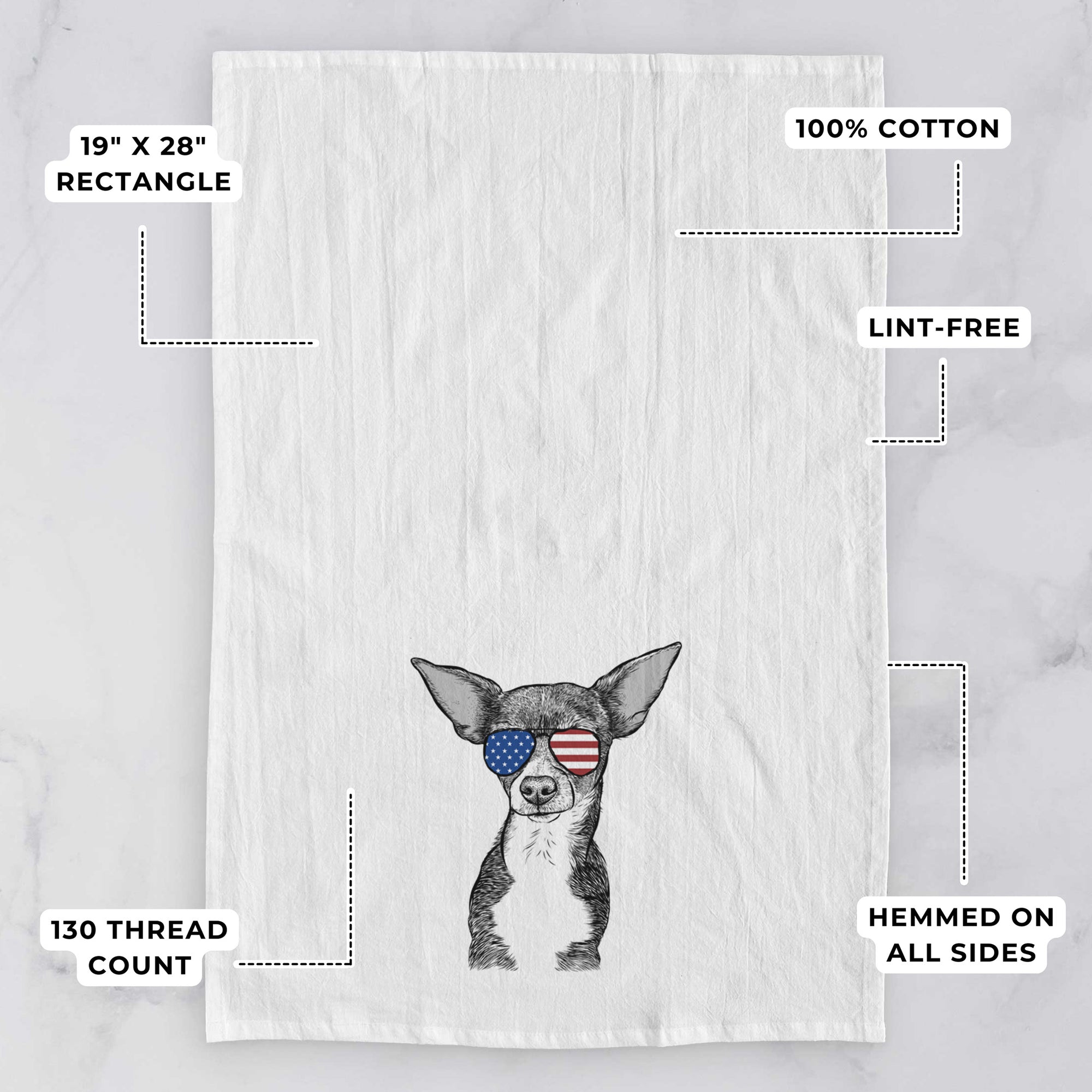 Tiny Archie the Mixed Breed Tea Towel