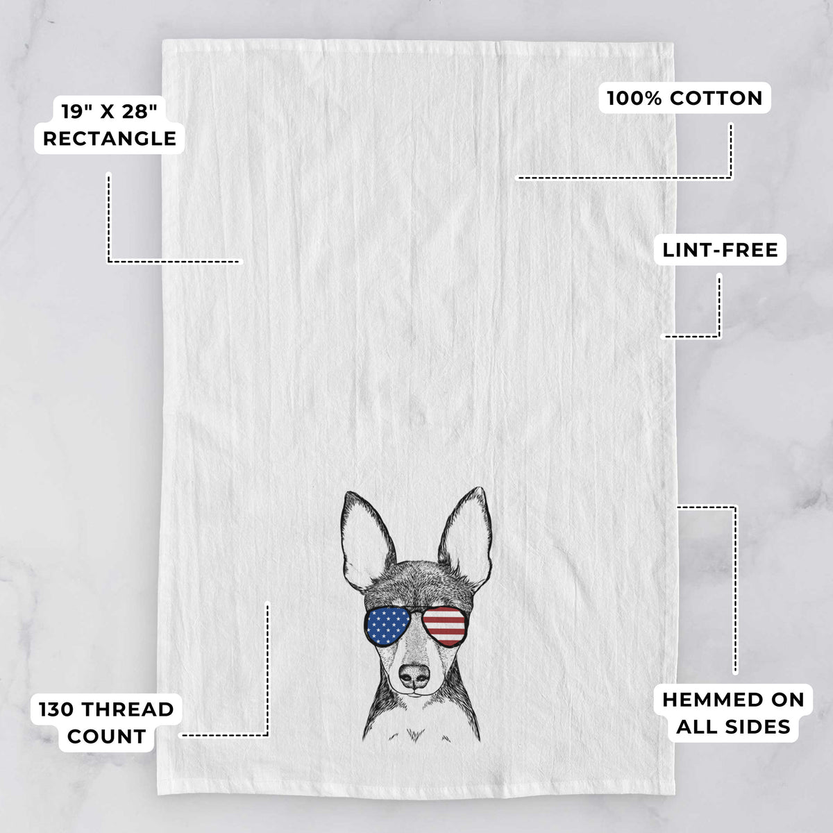 Tiny the Toy Fox Terrier Tea Towel