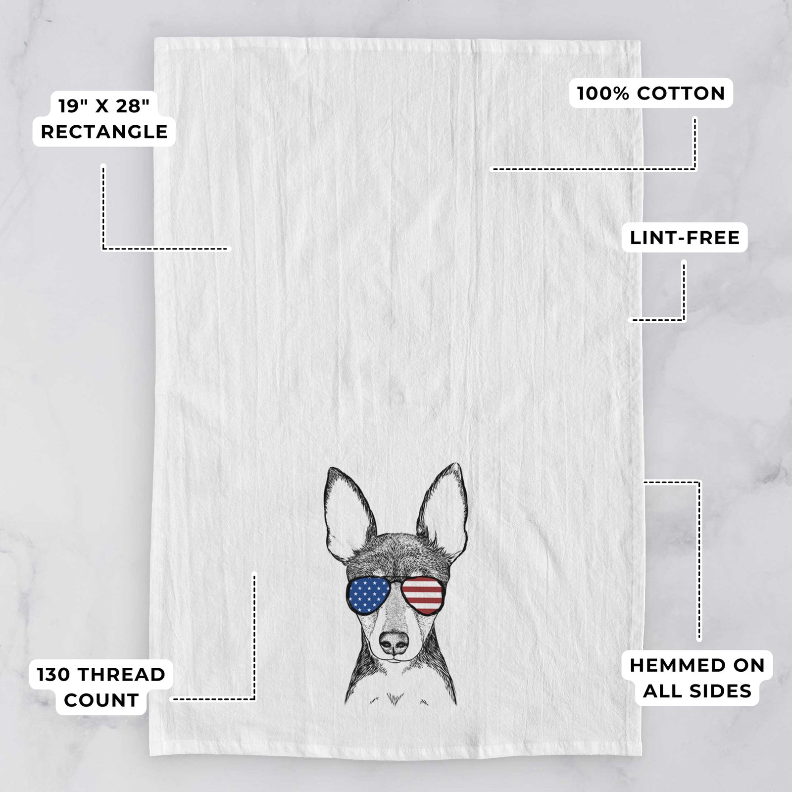 Tiny the Toy Fox Terrier Tea Towel