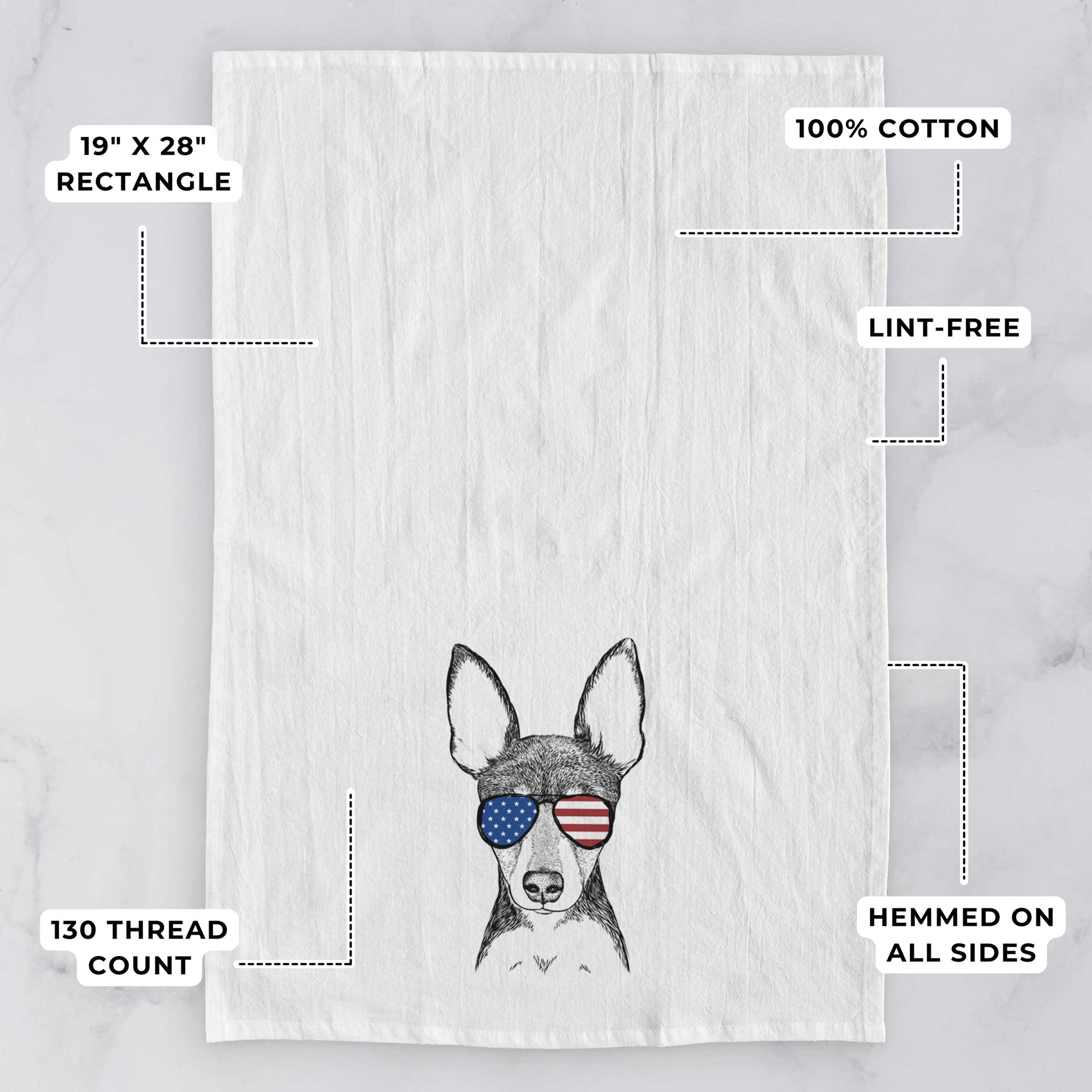 Tiny the Toy Fox Terrier Tea Towel