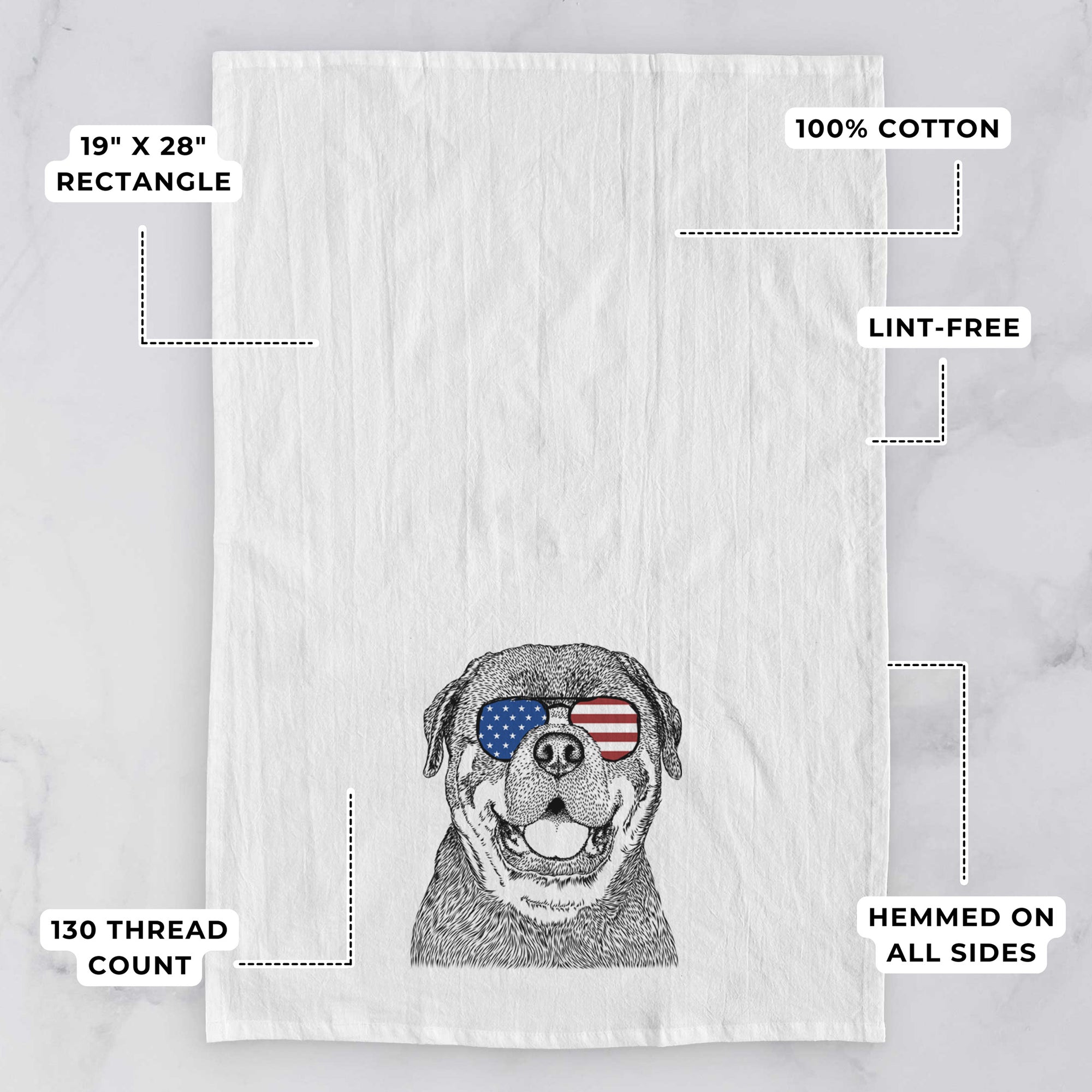 Titan the Rottweiler Tea Towel