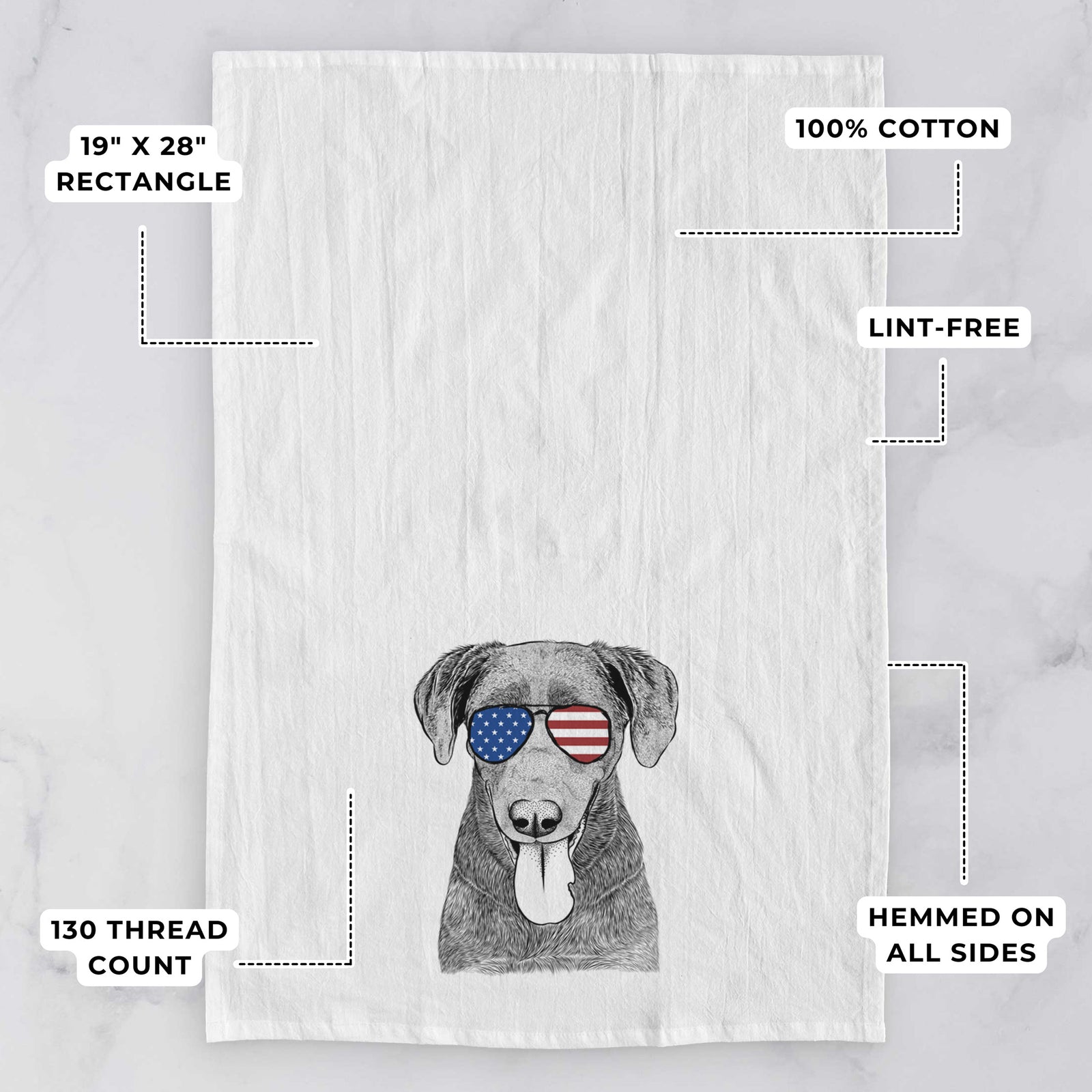 Tobes the Chocolate Lab Tea Towel