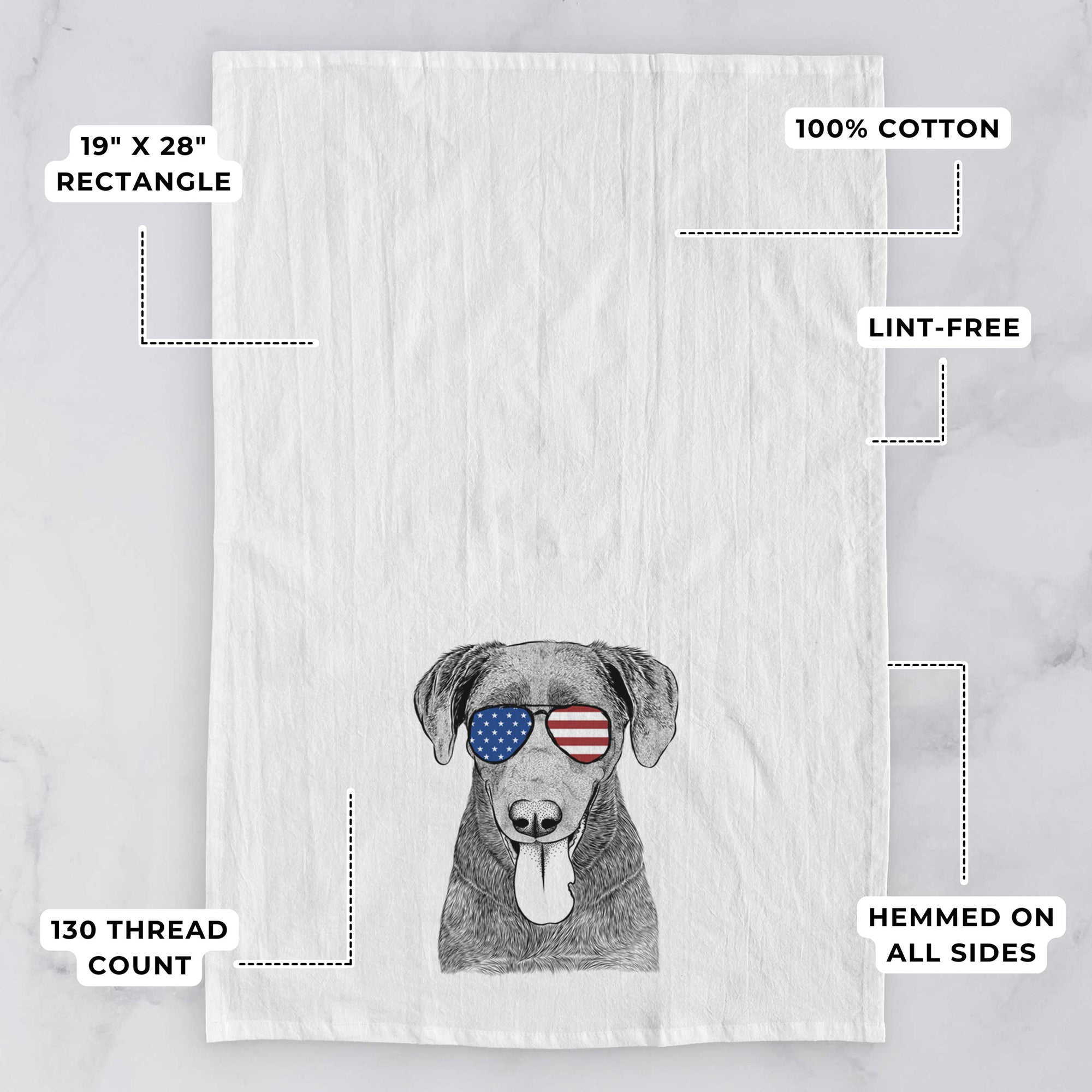 Tobes the Chocolate Lab Tea Towel