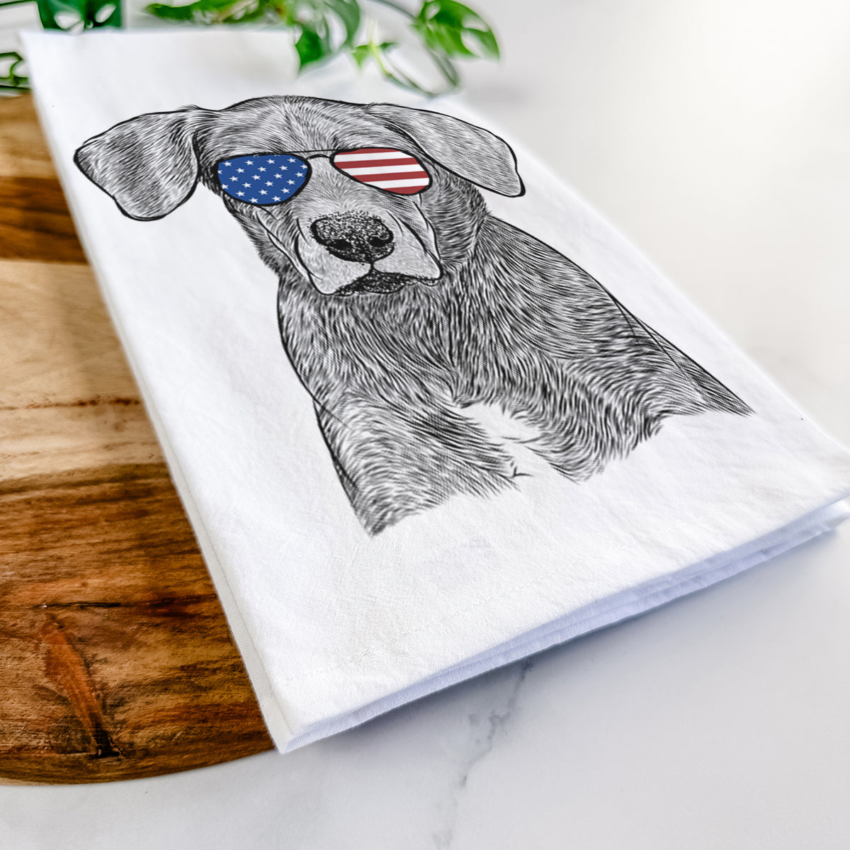 Tom the Lab Dane Mix Tea Towel