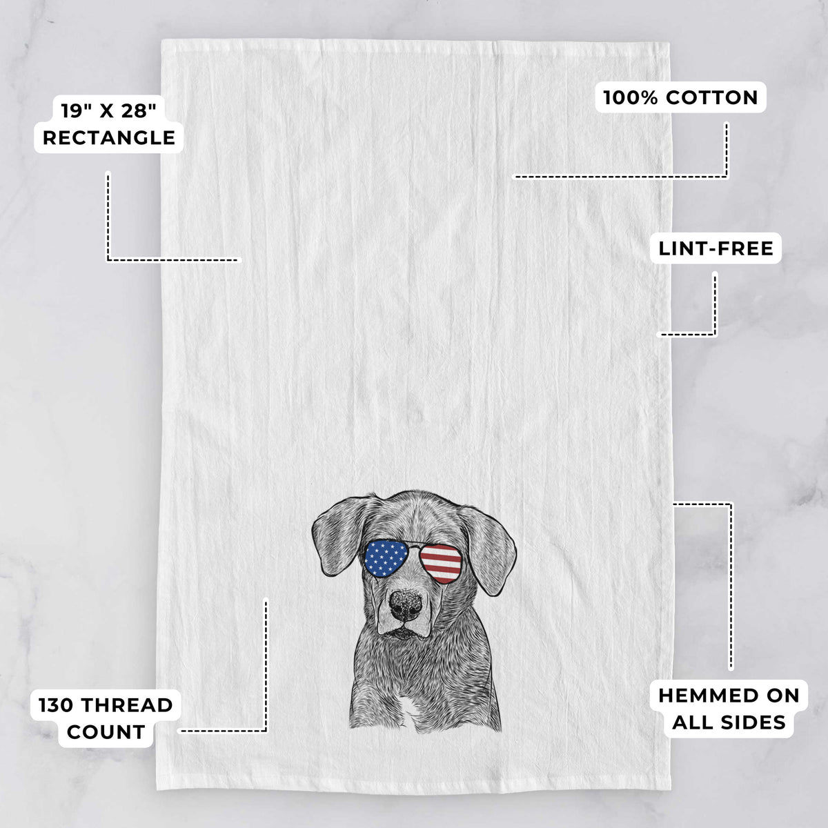 Tom the Lab Dane Mix Tea Towel