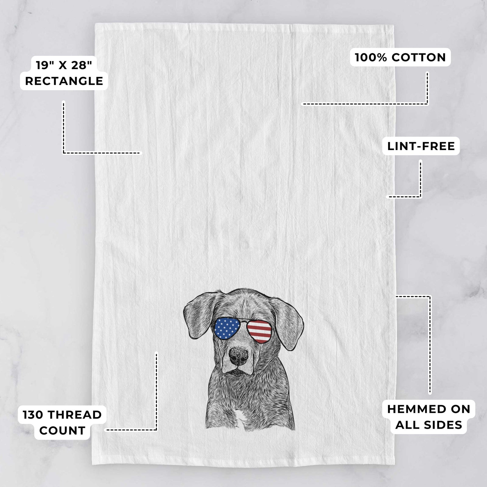 Tom the Lab Dane Mix Tea Towel