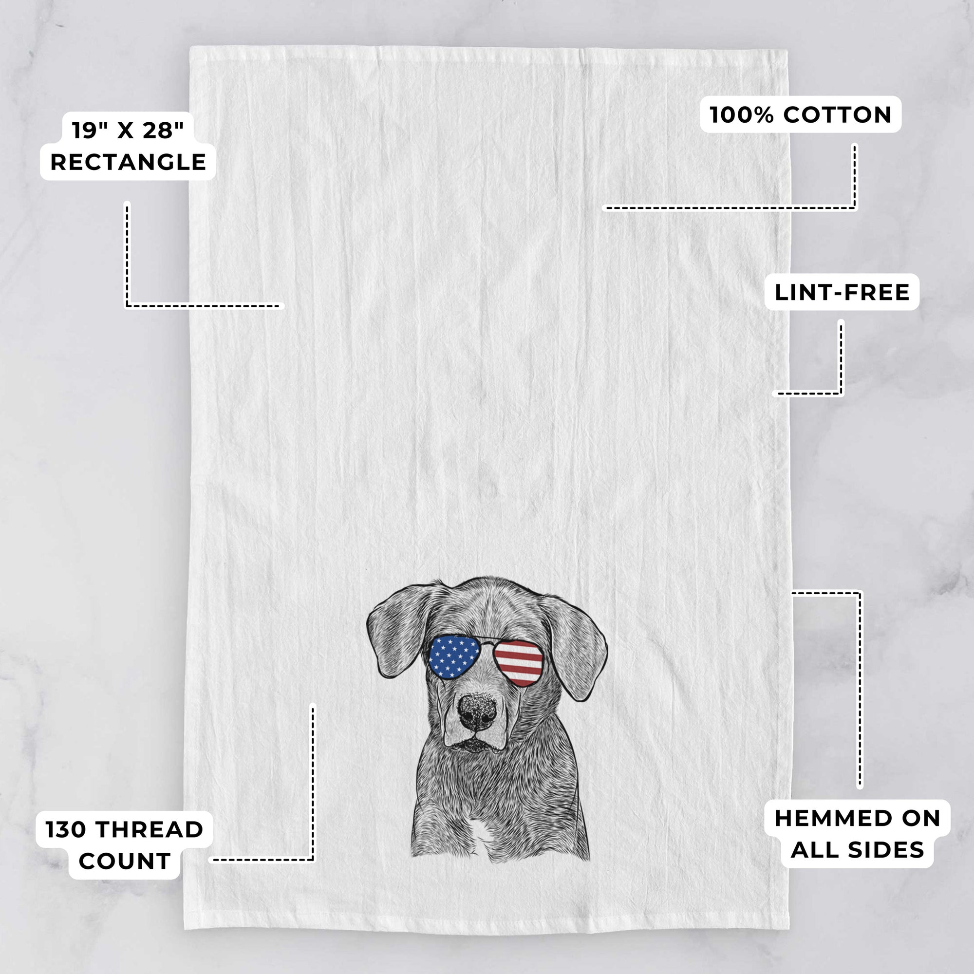 Tom the Lab Dane Mix Tea Towel