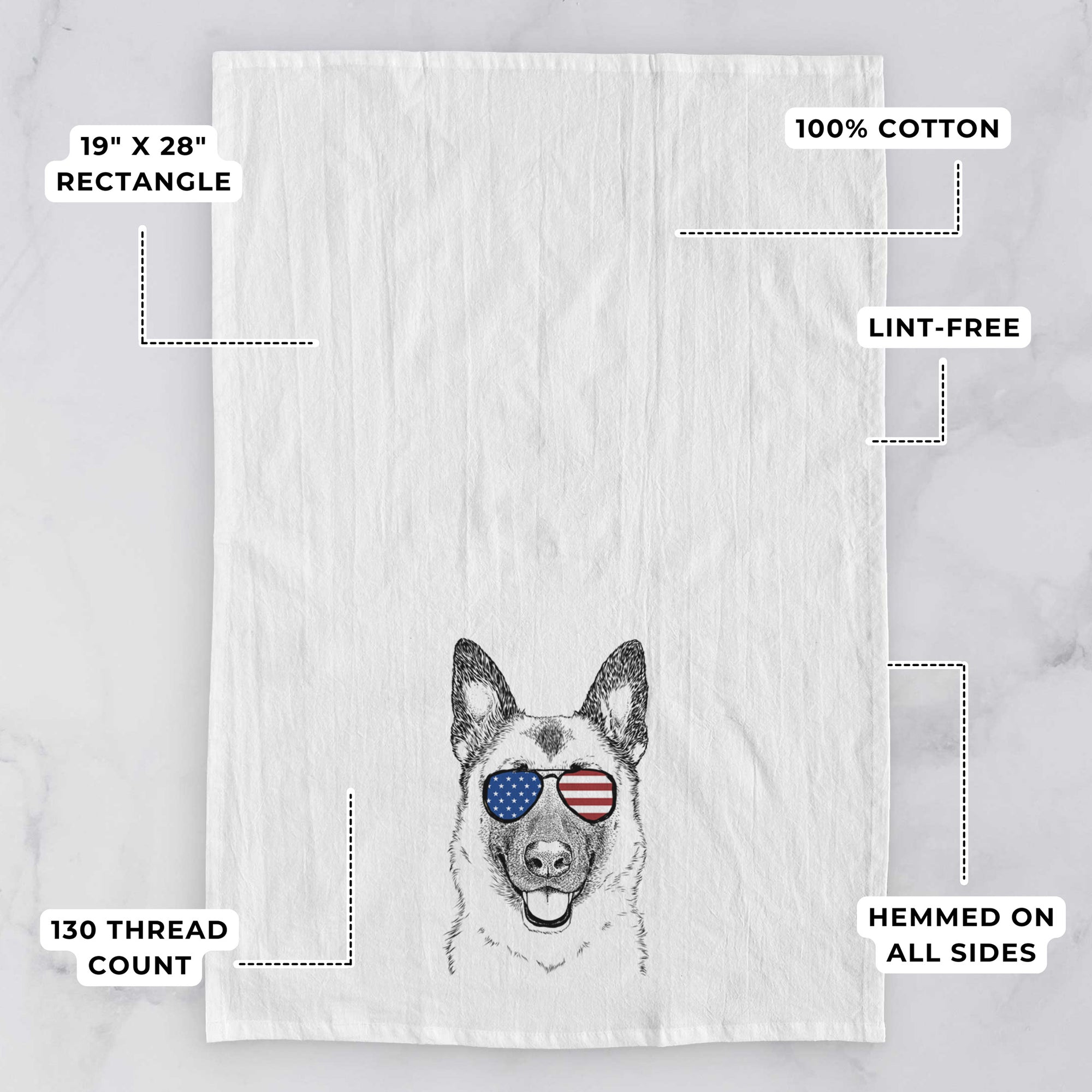 Trooper the German Shepherd Tea Towel