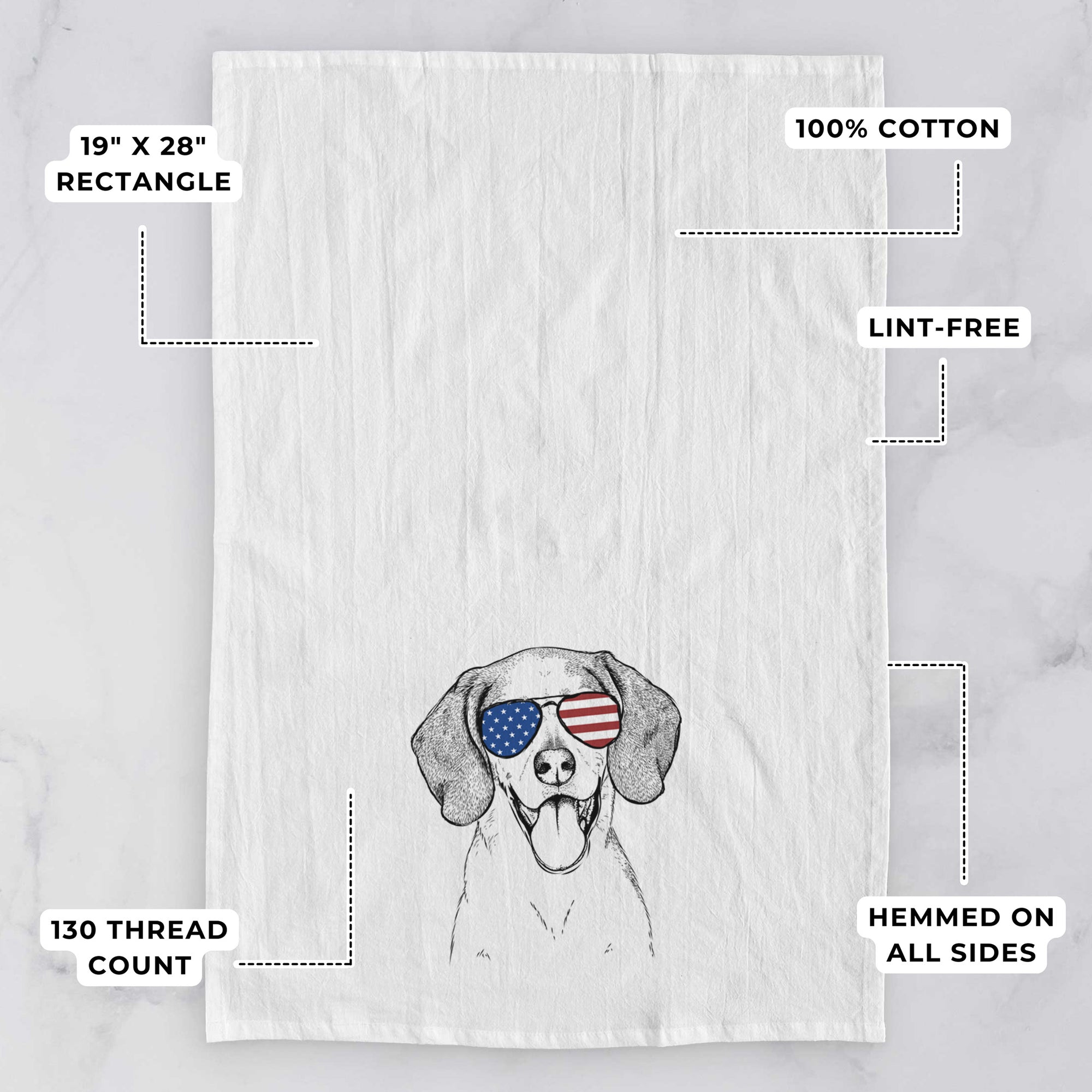 Trooper the Hound Mix Tea Towel