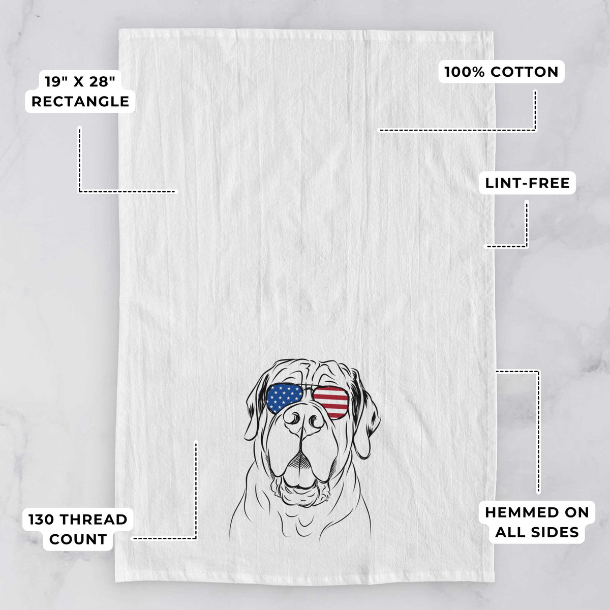 Tufton the English Mastiff Tea Towel