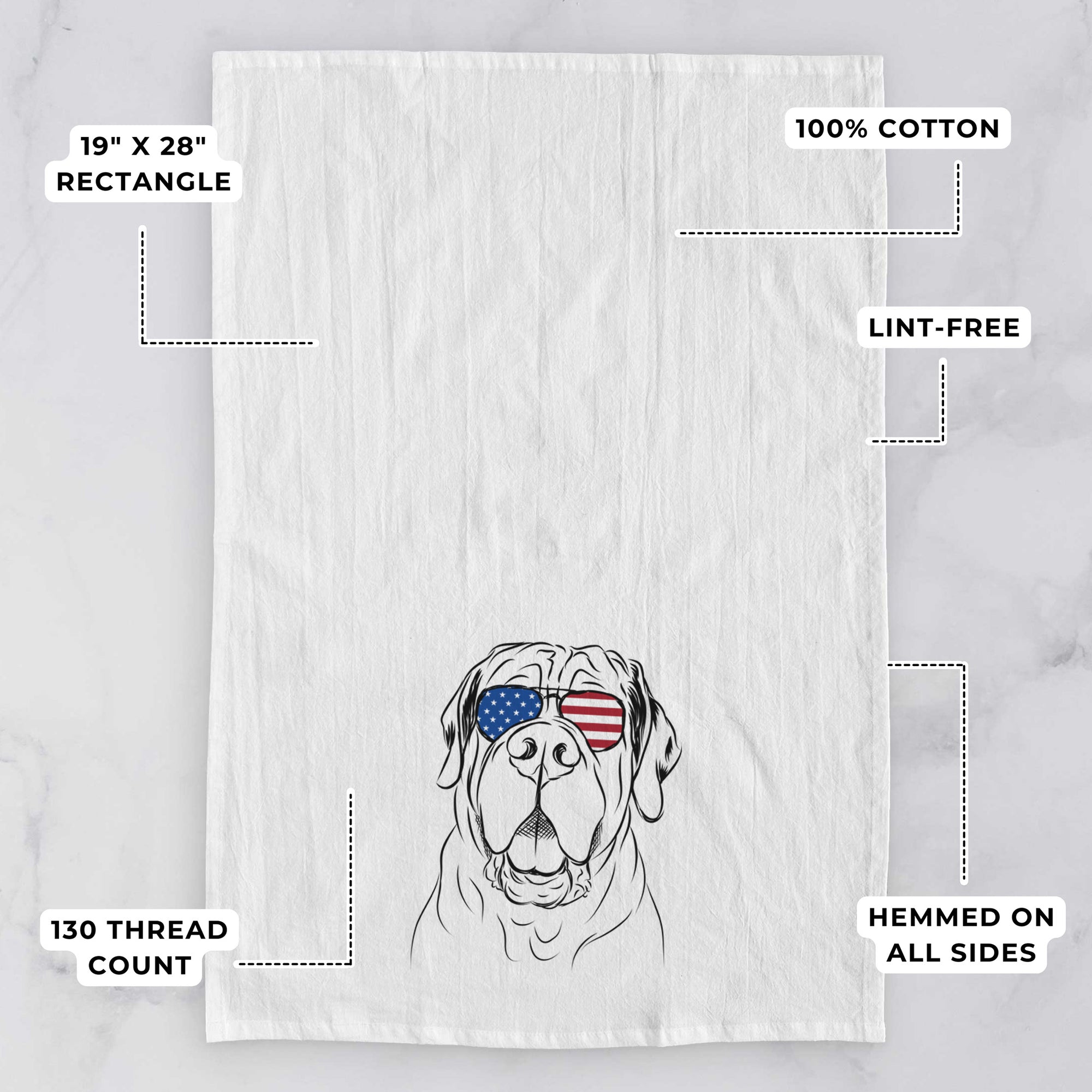 Tufton the English Mastiff Tea Towel