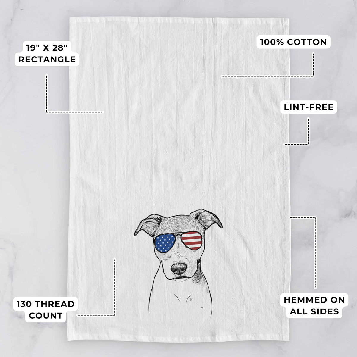 Tula the American Staffordshire Terrier Heeler Mix Tea Towel