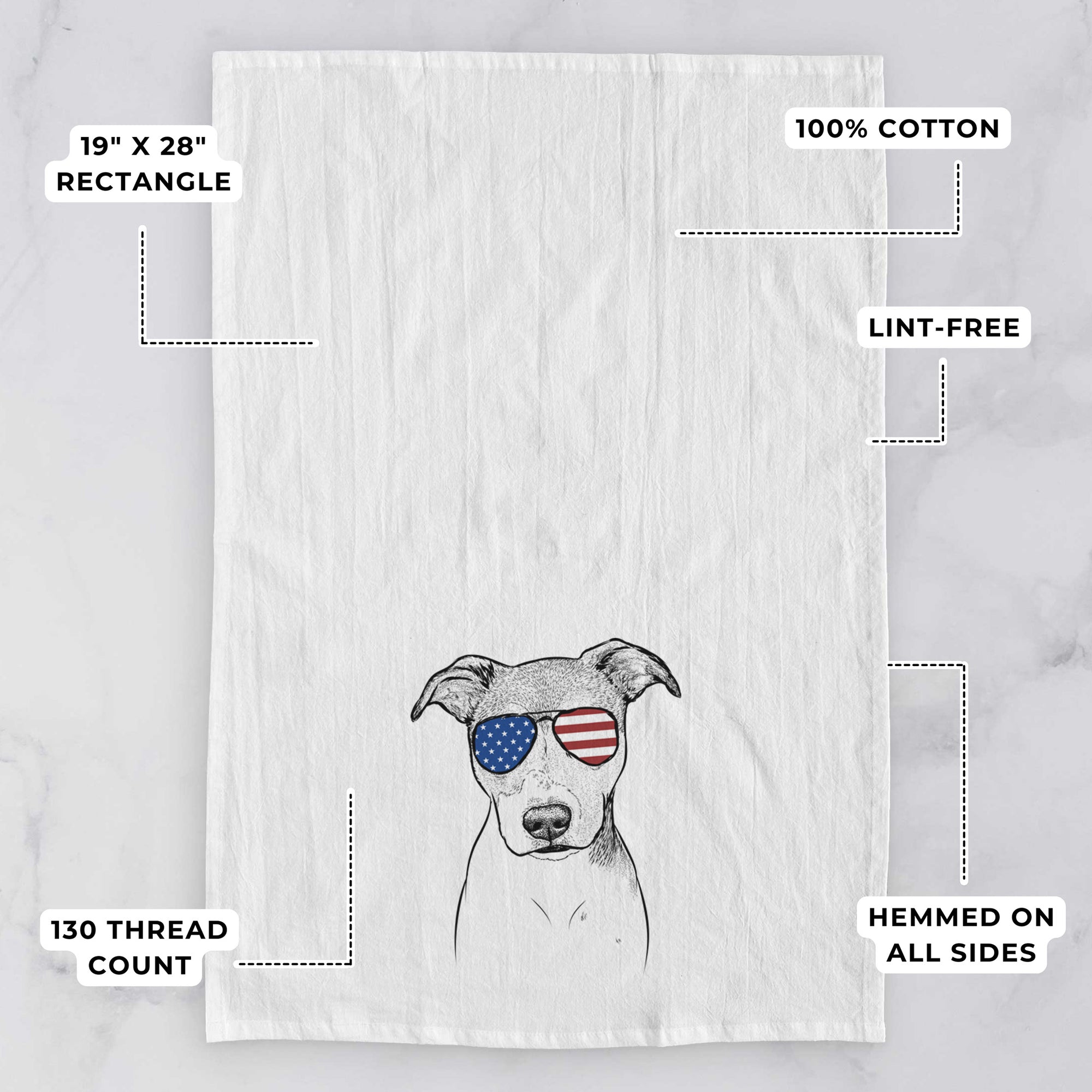 Tula the American Staffordshire Terrier Heeler Mix Tea Towel