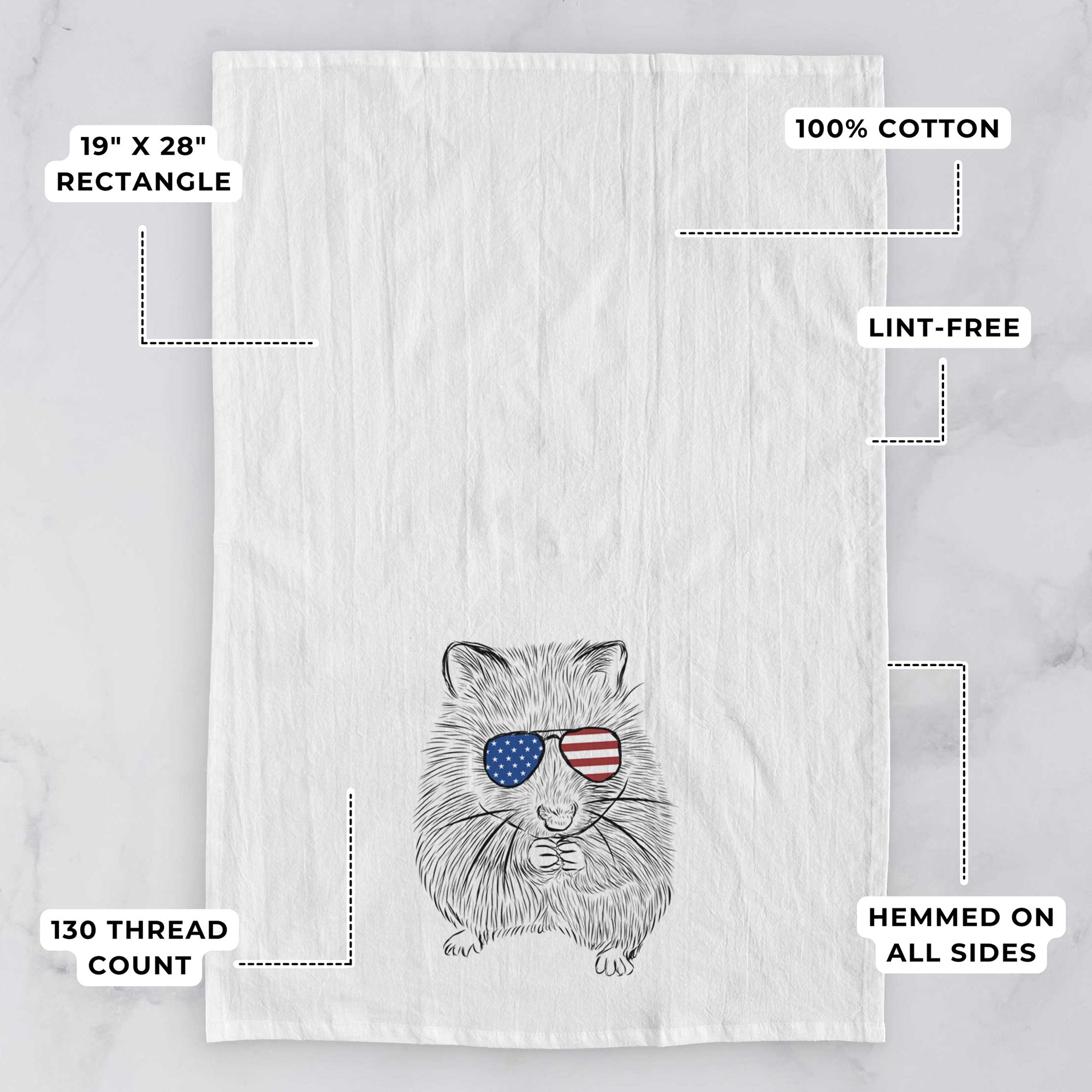 Twitch the Hamster Tea Towel