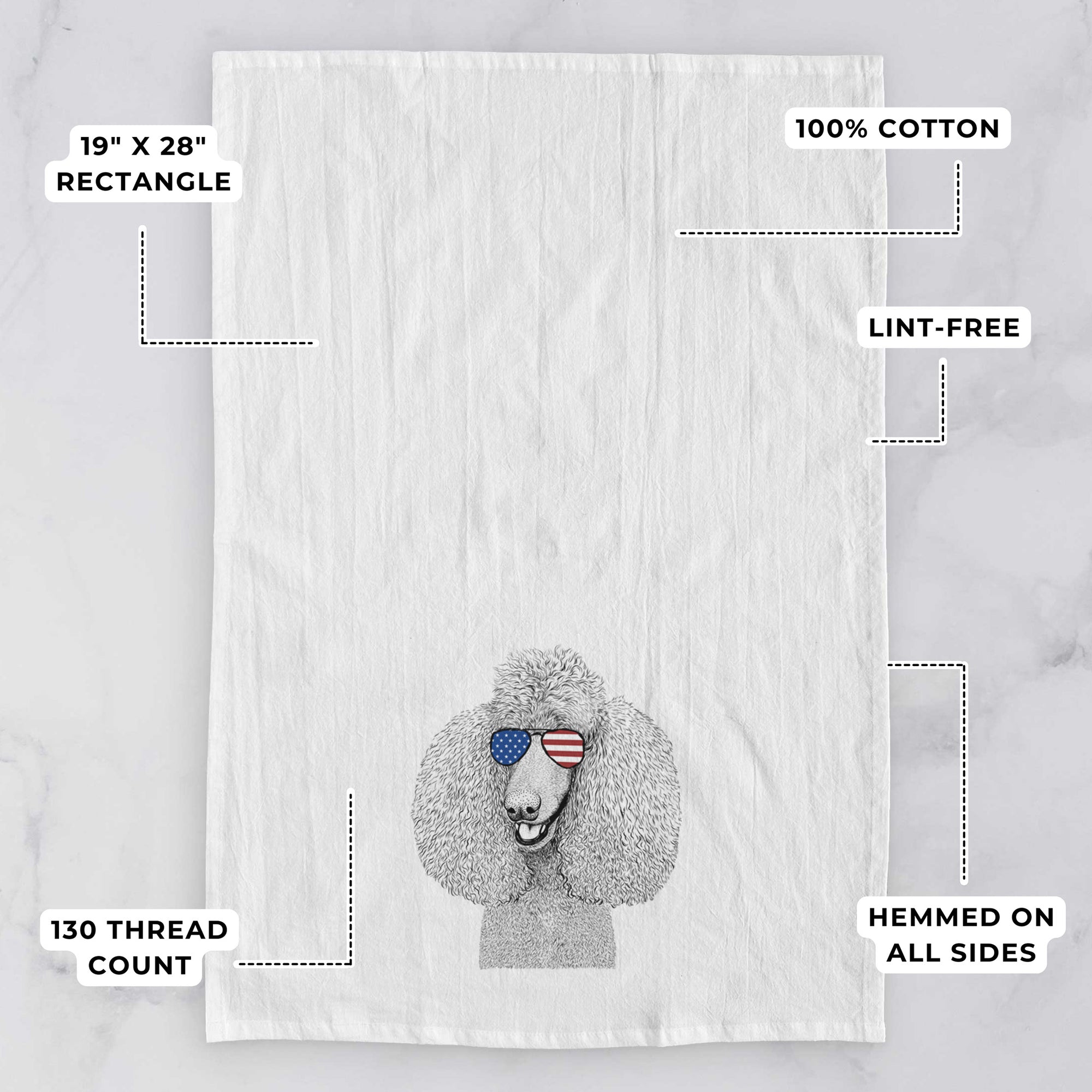 Uncle Tucker the Poodle Tea Towel