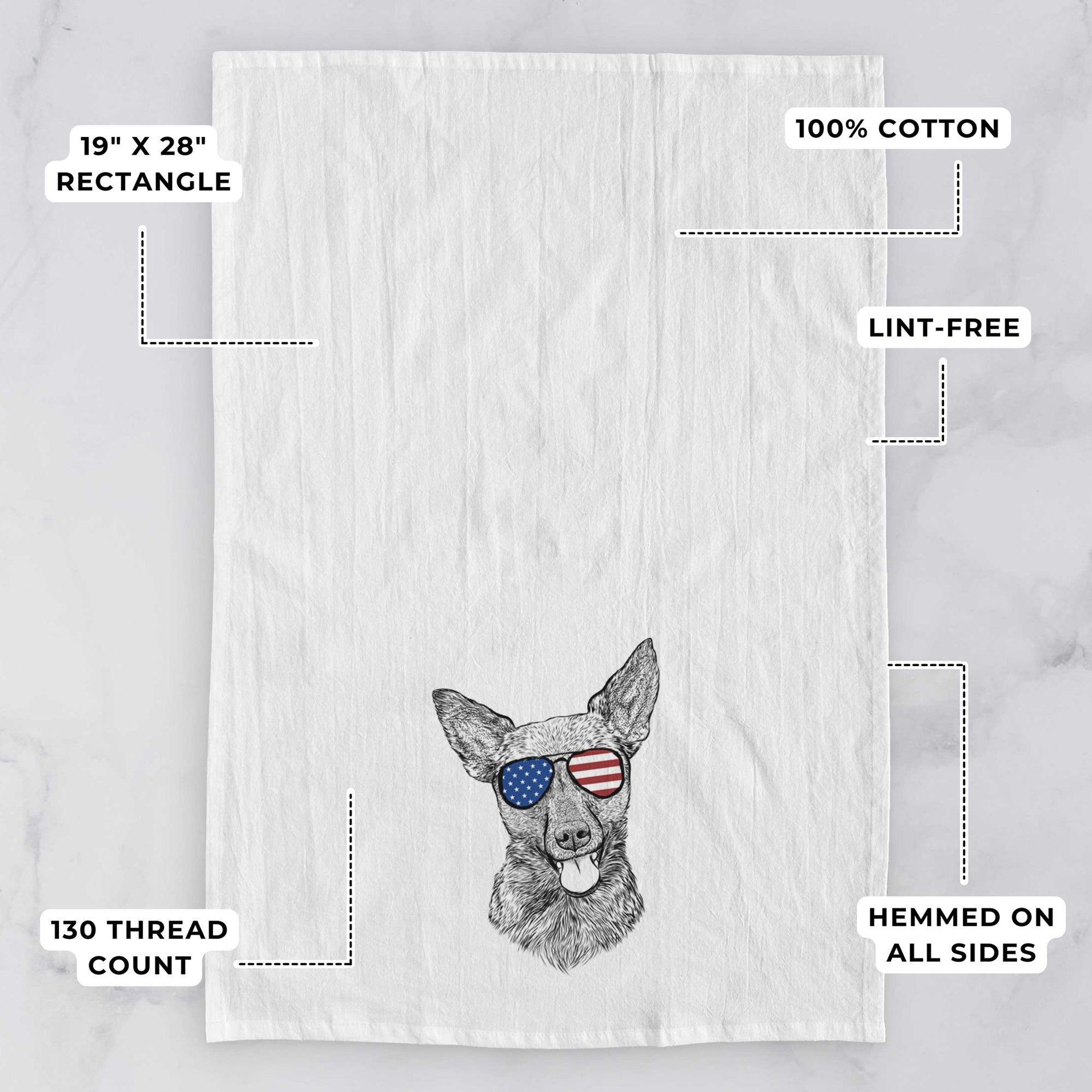 Ursa the Mixed Breed Tea Towel