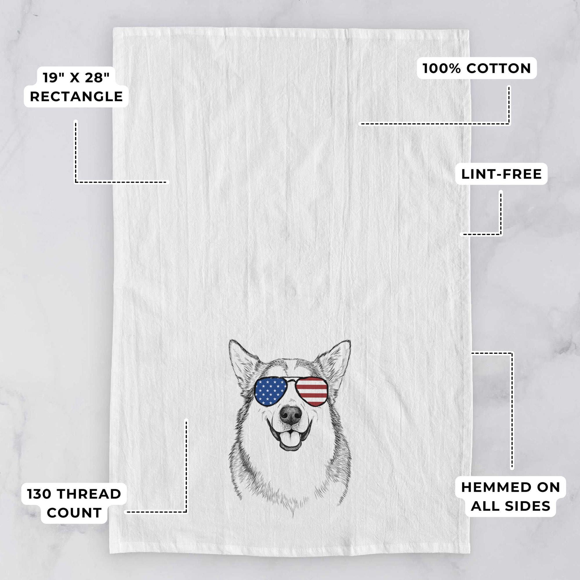 Vader the Alaskan Malamute Tea Towel