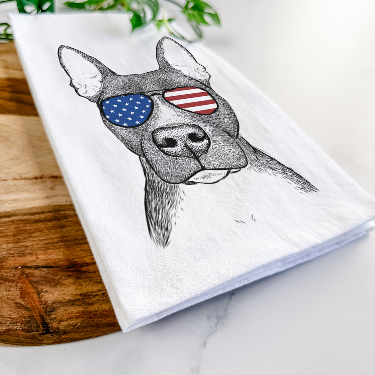 Violet the Pitbull Tea Towel