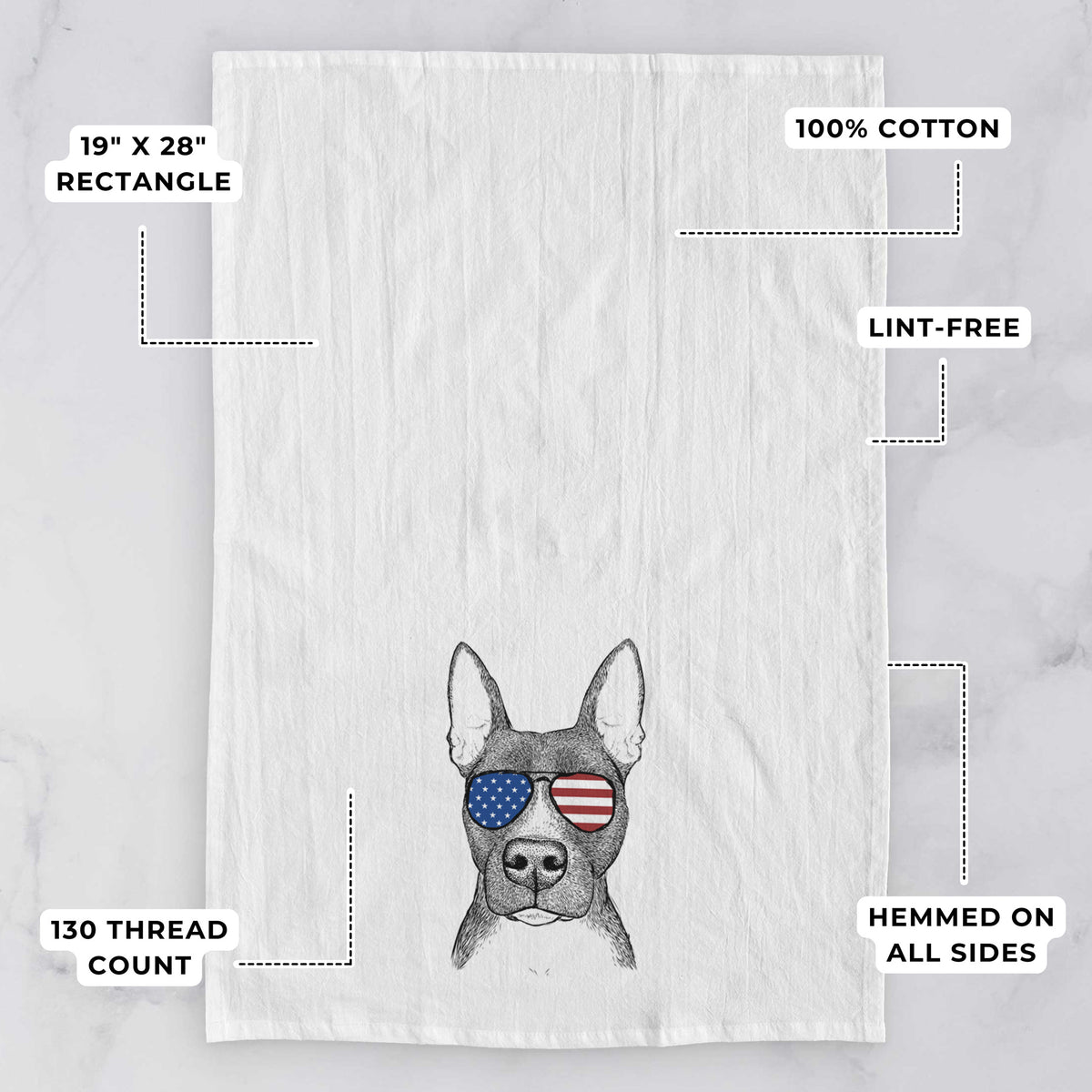 Violet the Pitbull Tea Towel