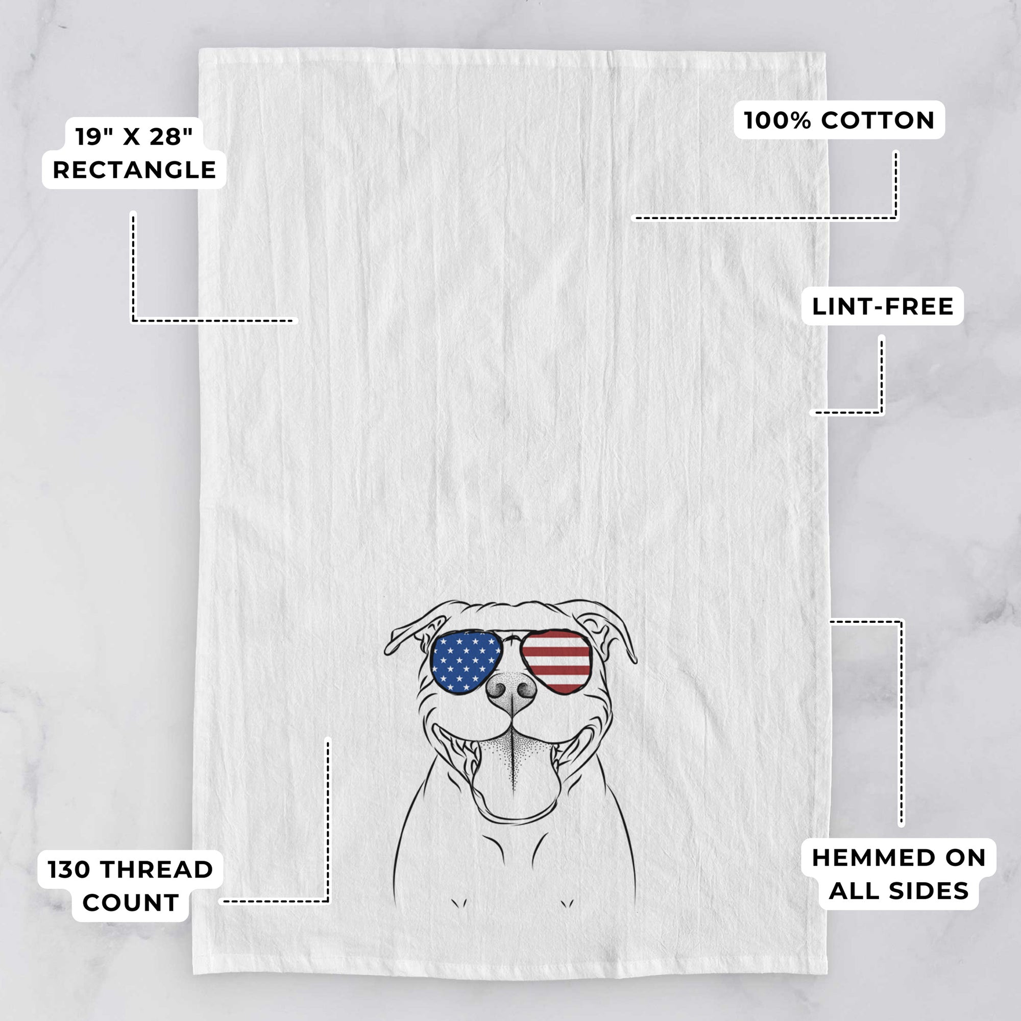 Wafer the Staffordshire Bull Terrier Tea Towel