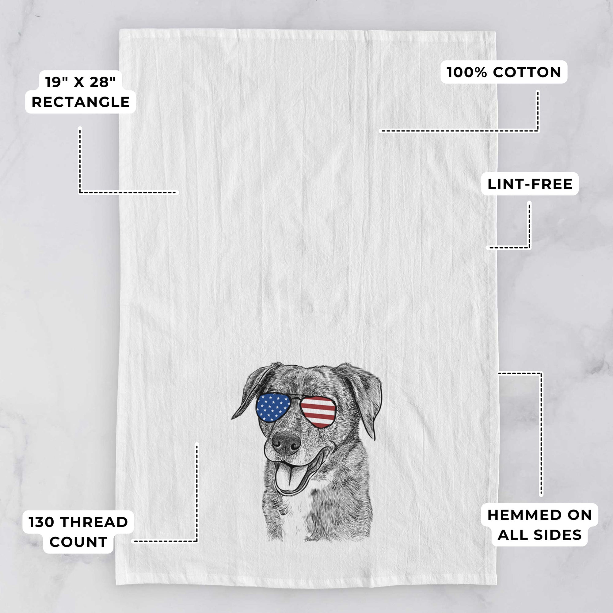 Wally the Mixed Breed Tea Towel