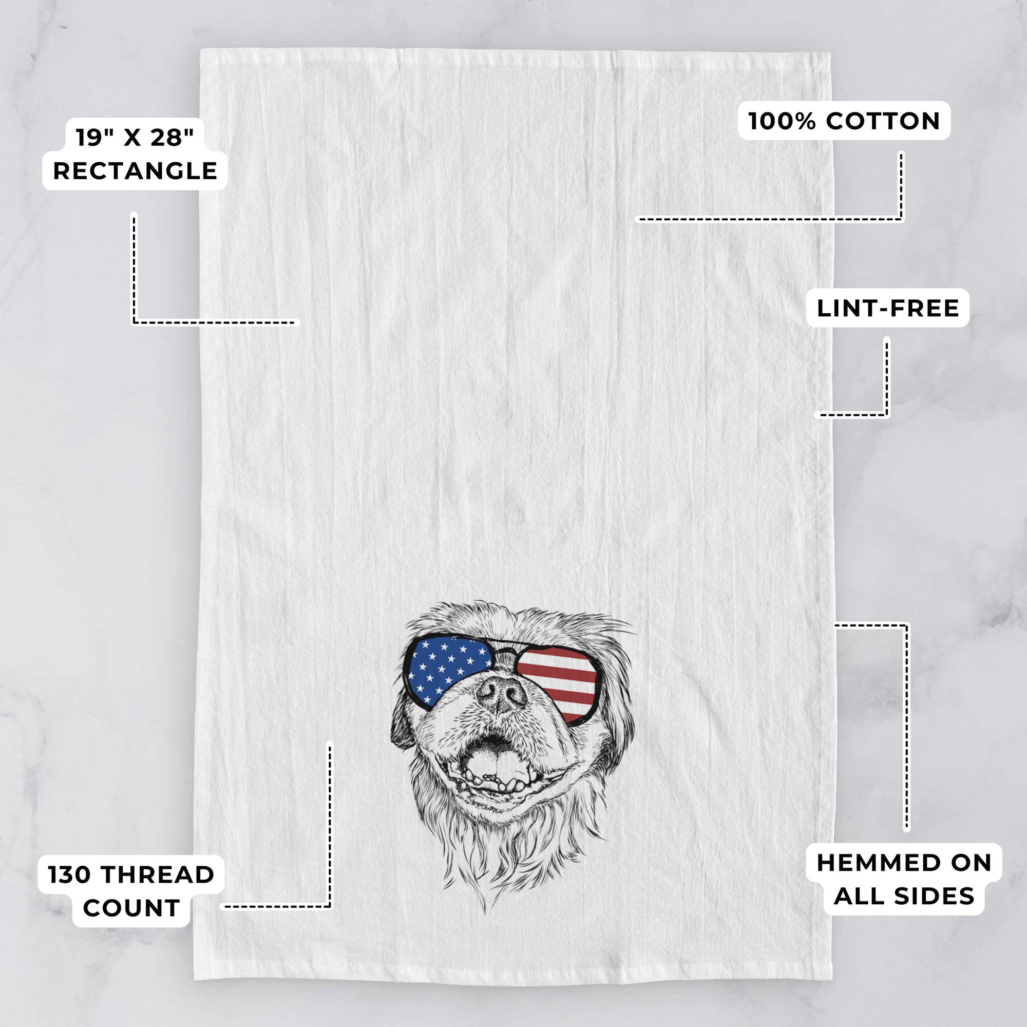 Wally the Pekingese Tea Towel