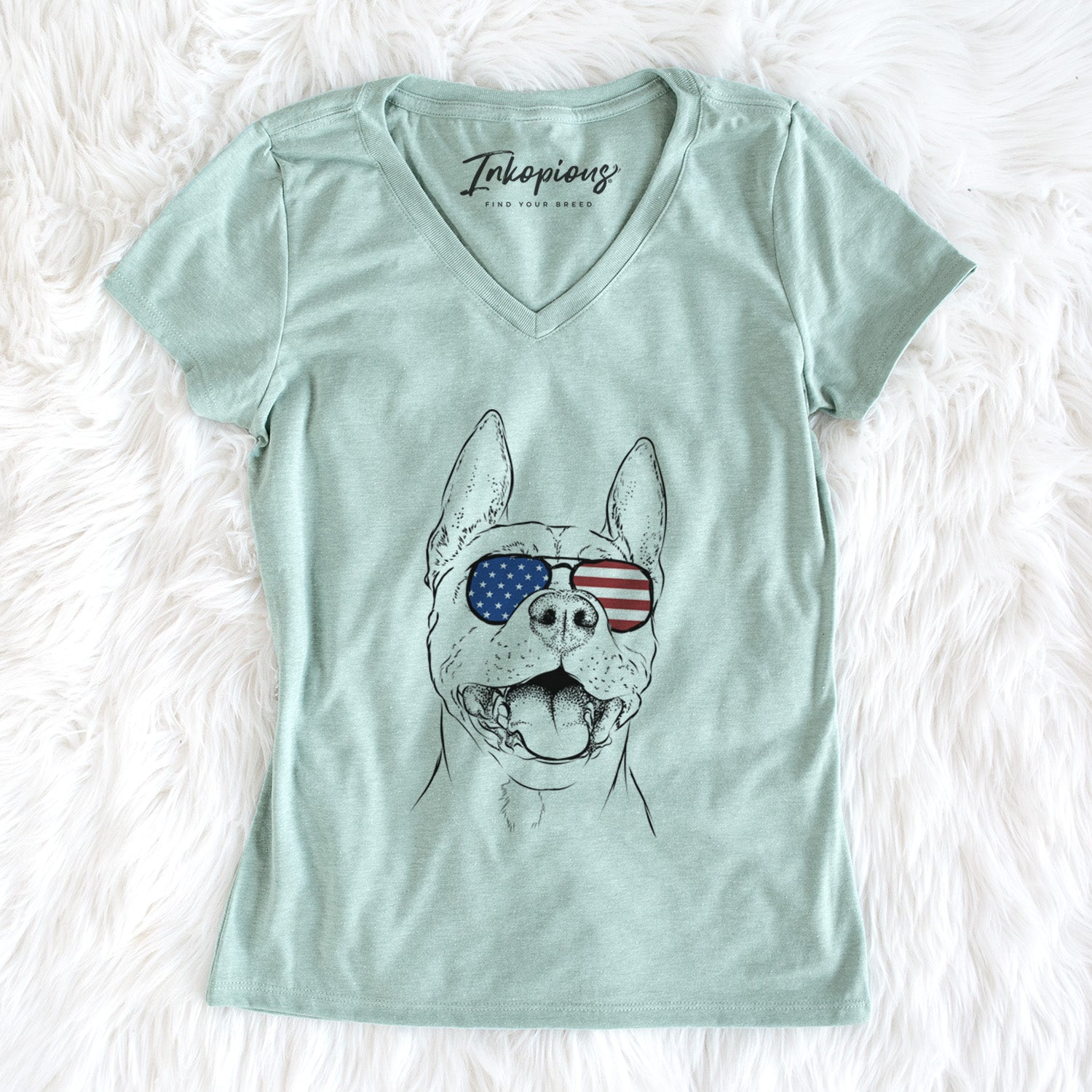 USA Wally the Pitbull - Women's Perfect V-neck Shirt