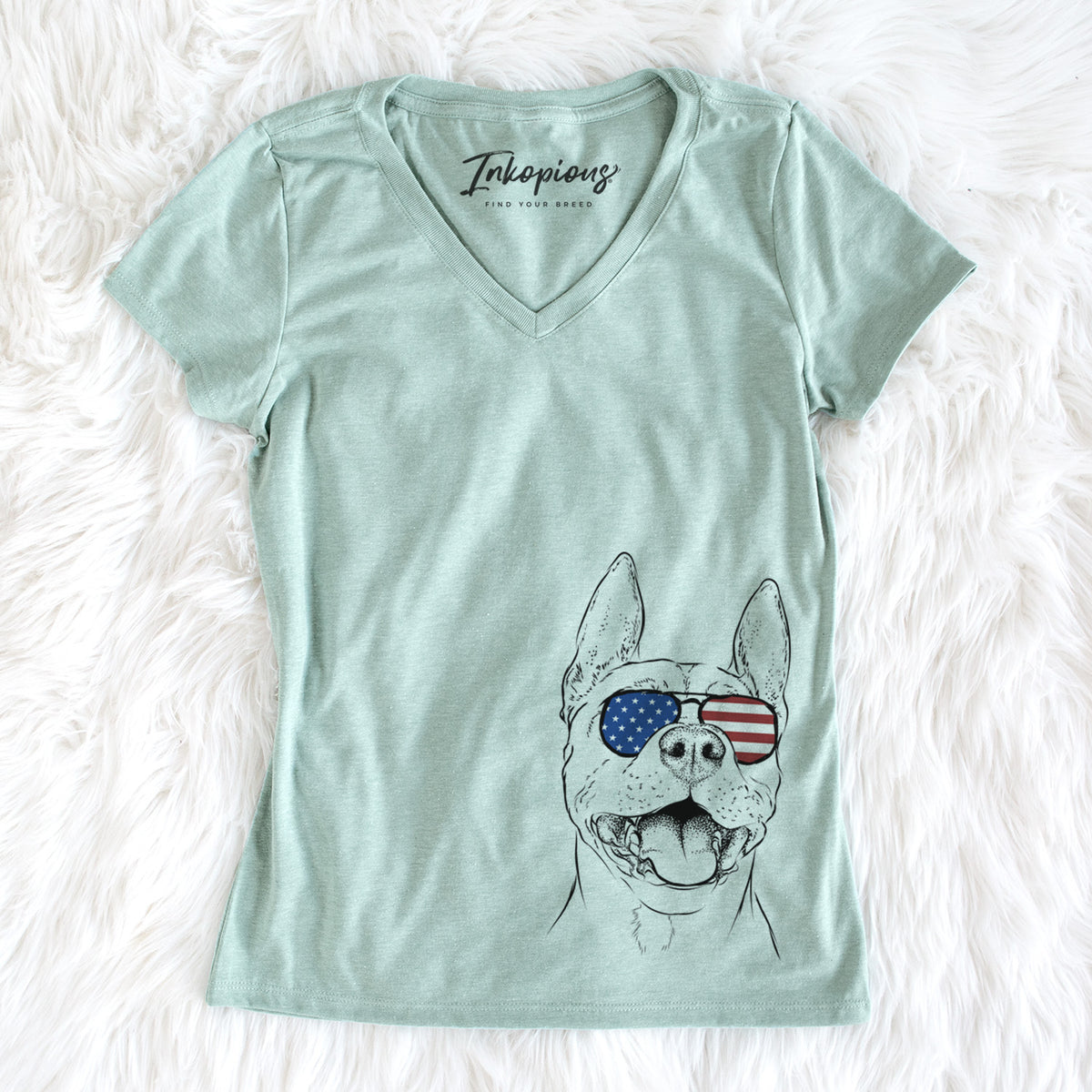 USA Wally the Pitbull - Women's Perfect V-neck Shirt