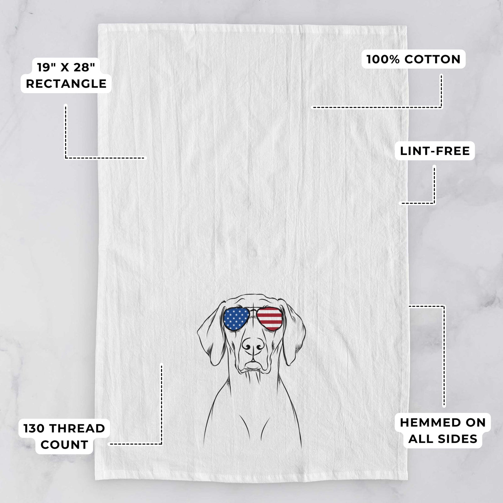 Walter the Weimaraner Tea Towel