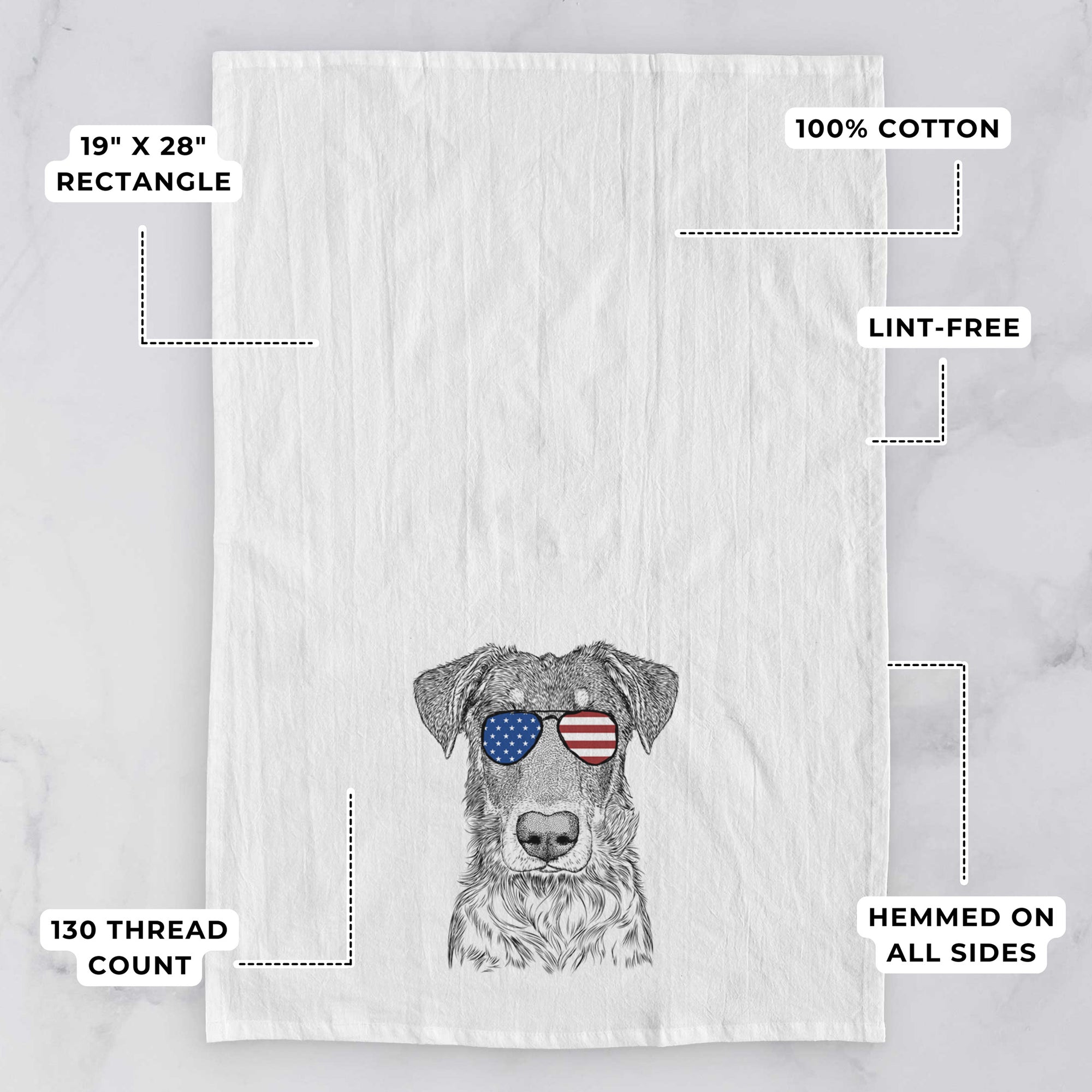 Wesson the Beauceron Tea Towel