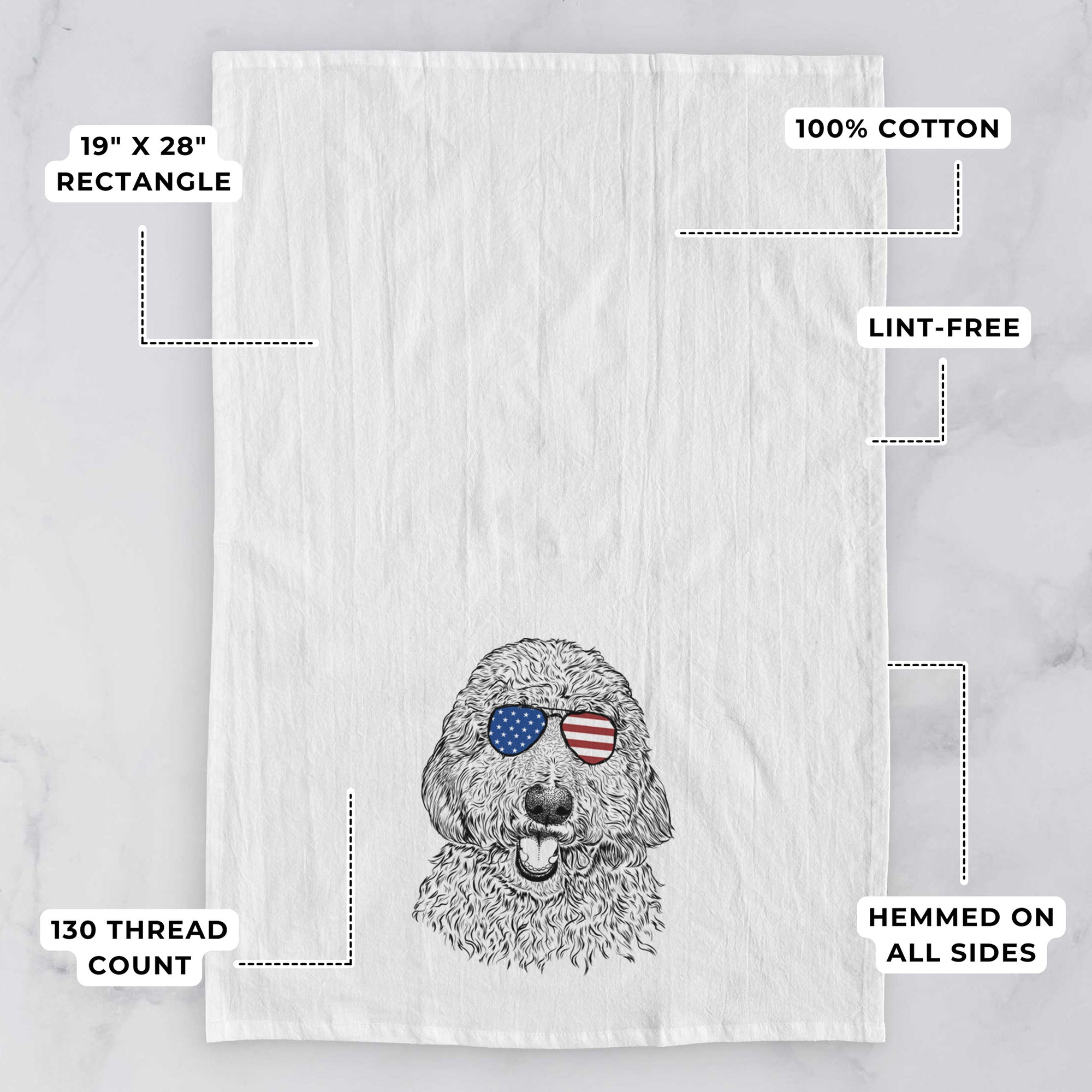 Whisper the Goldendoodle Tea Towel