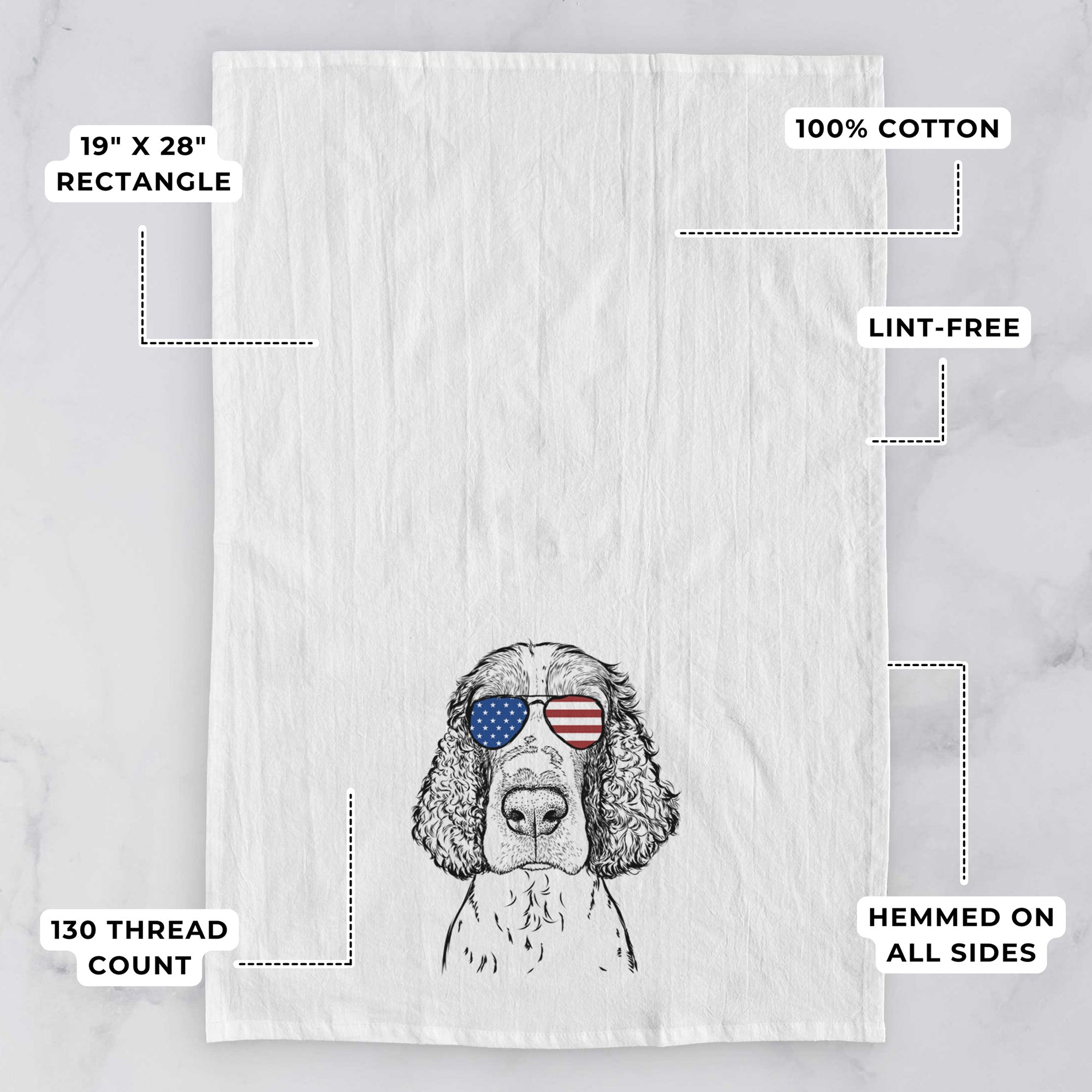 Wilbur the English Springer Spaniel Tea Towel