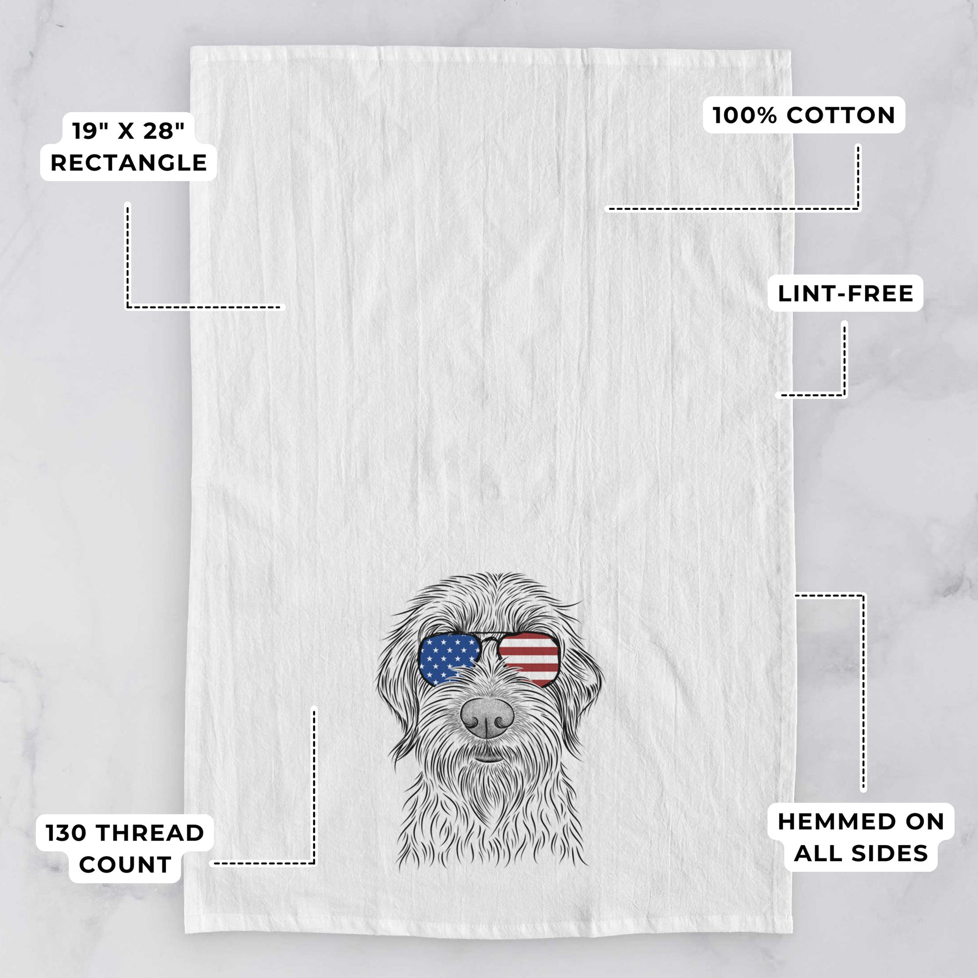 Wilkins the Wirehaired Pointing Griffon Tea Towel