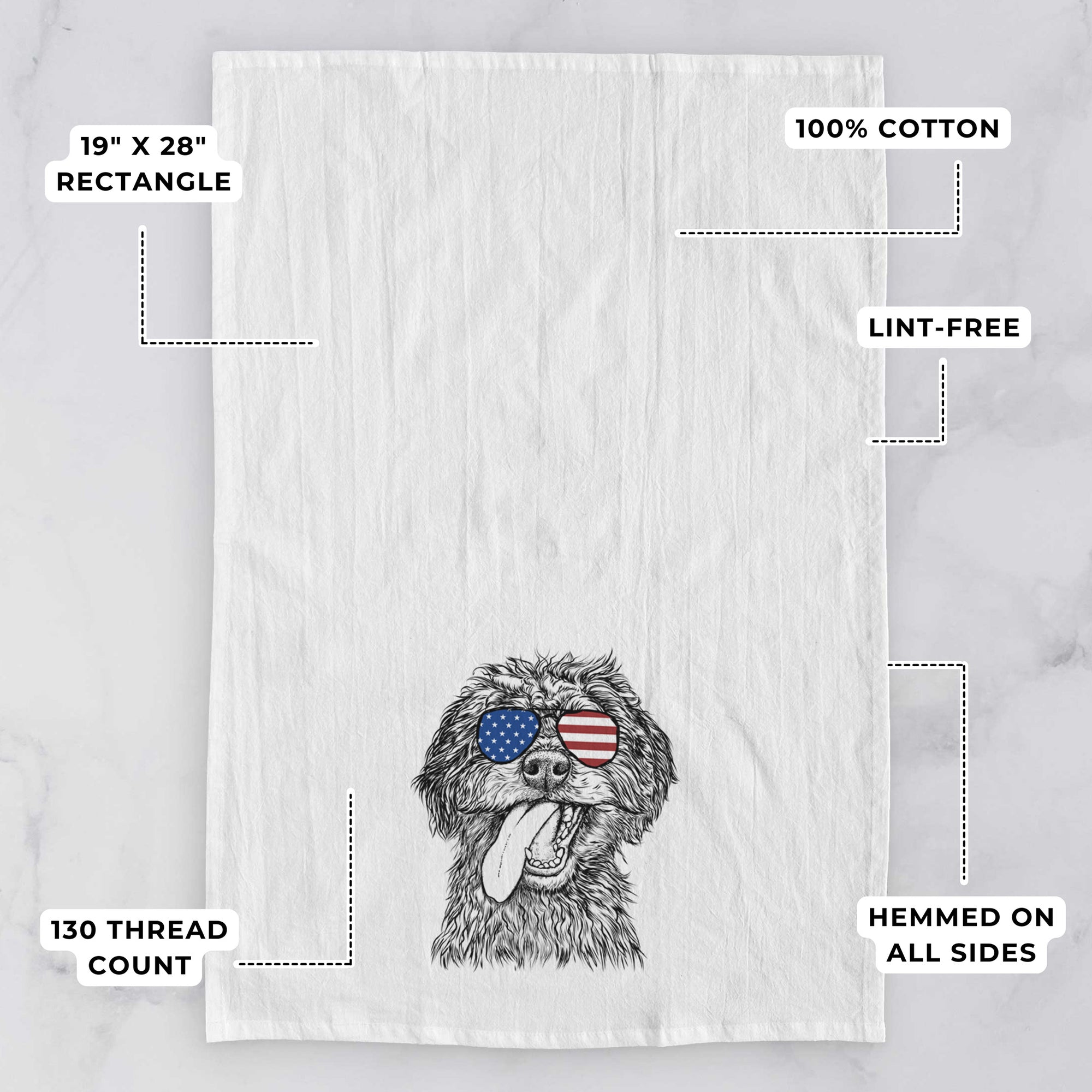 Winnie the Mini Aussiedoodle Tea Towel