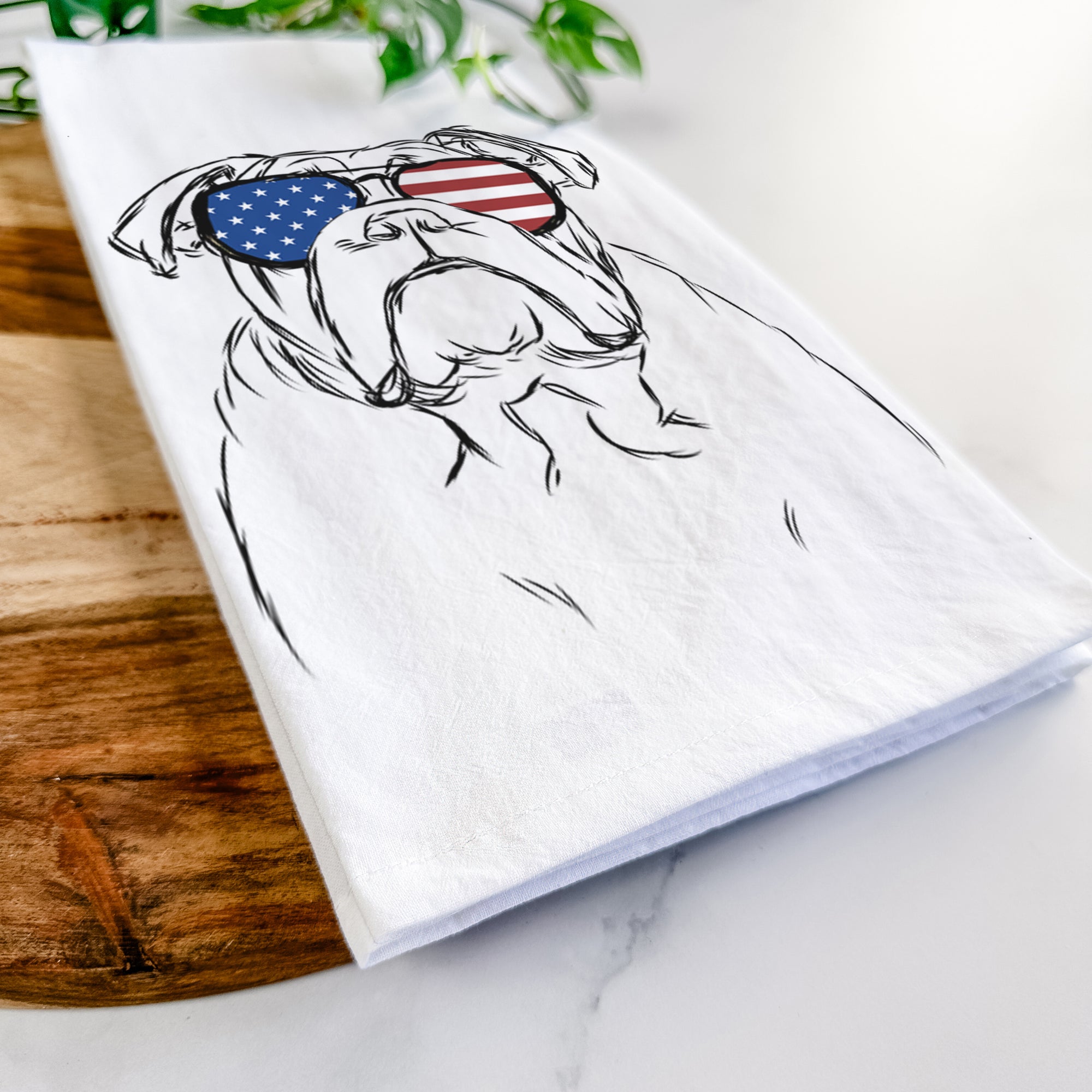 Winston the English Bulldog Tea Towel