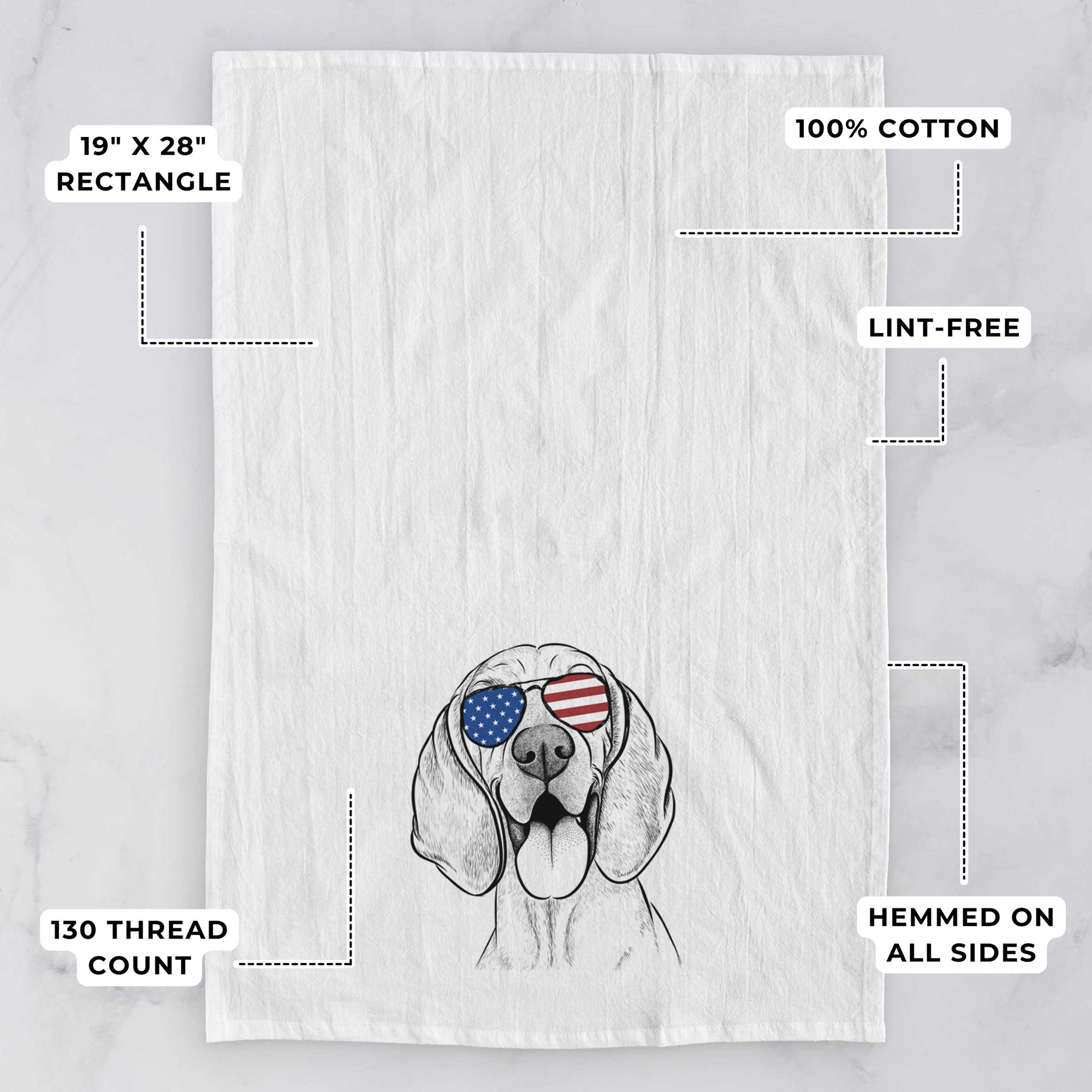 Winston the Redbone Coonhound Tea Towel