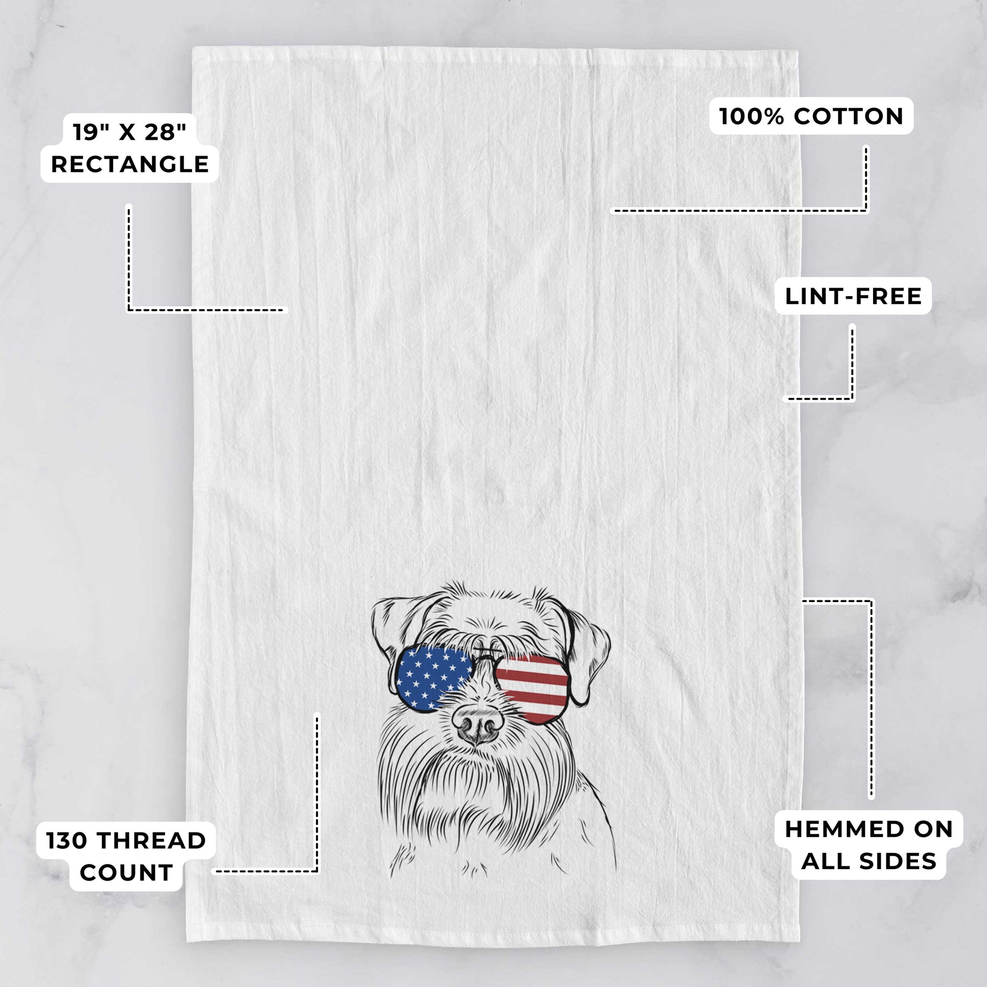 Wrigley the Schnauzer Tea Towel