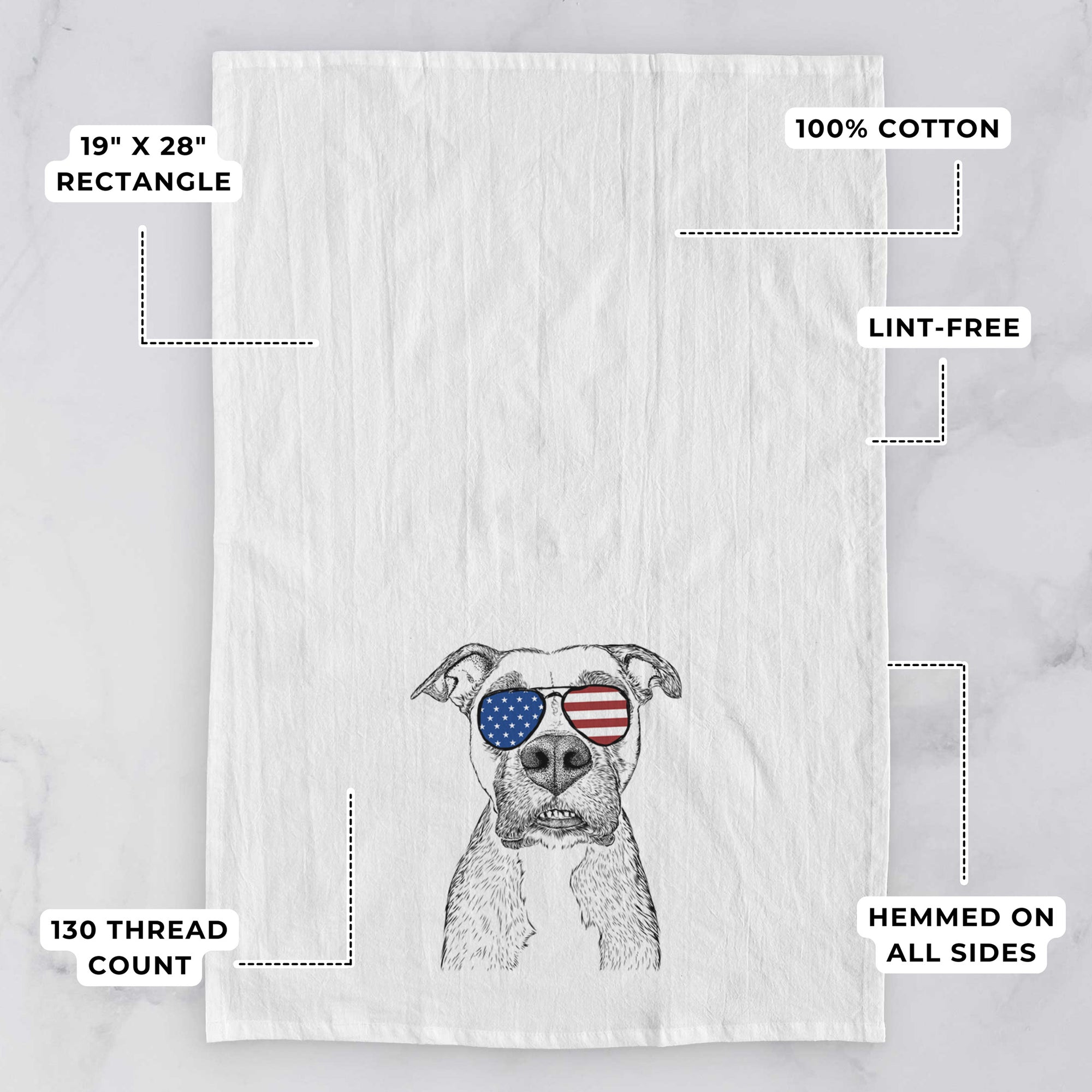 Xena the Mixed Breed Tea Towel